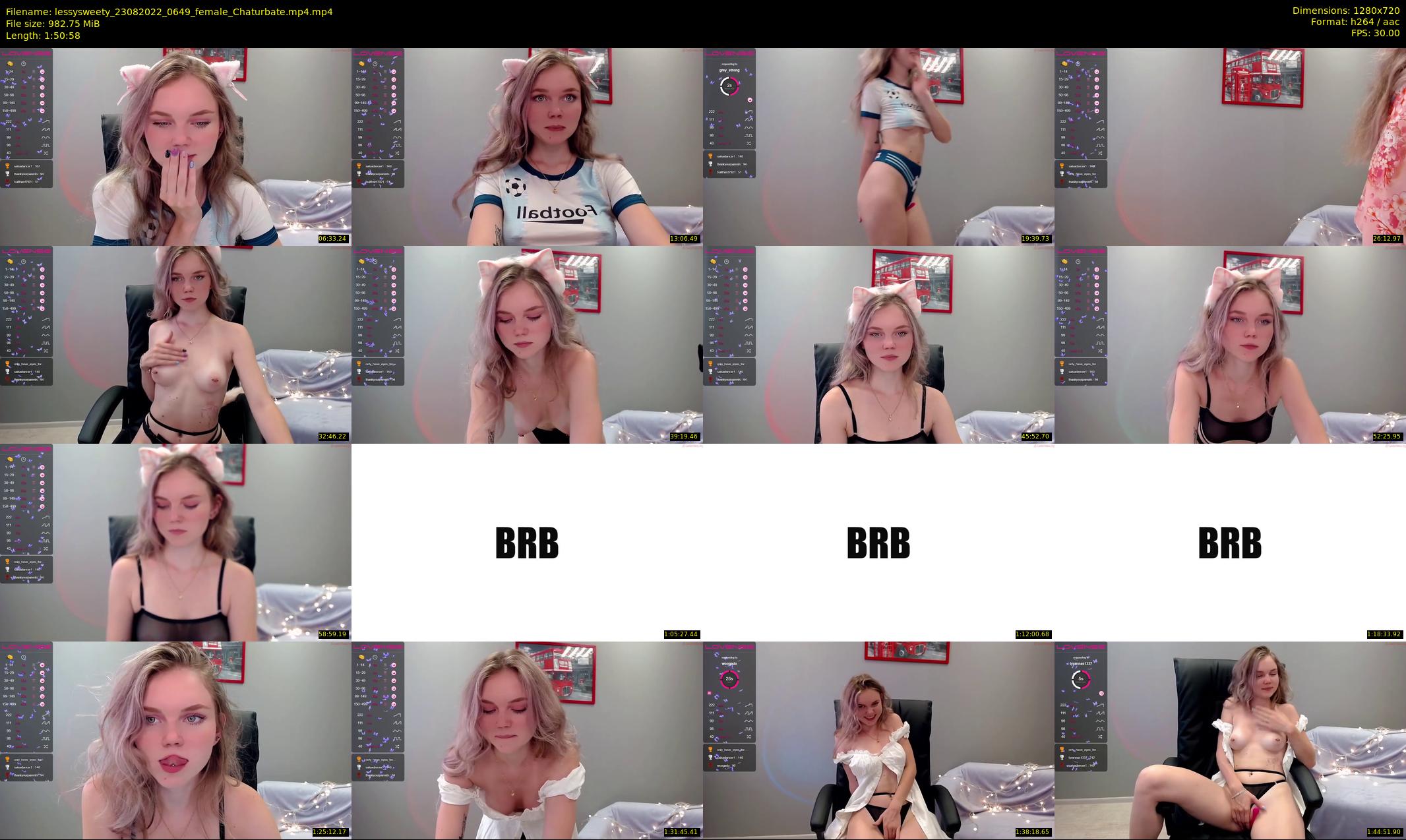 lessysweety — 111 minute Chaturbate female cam show recording, 720p, Aug 23, 2022