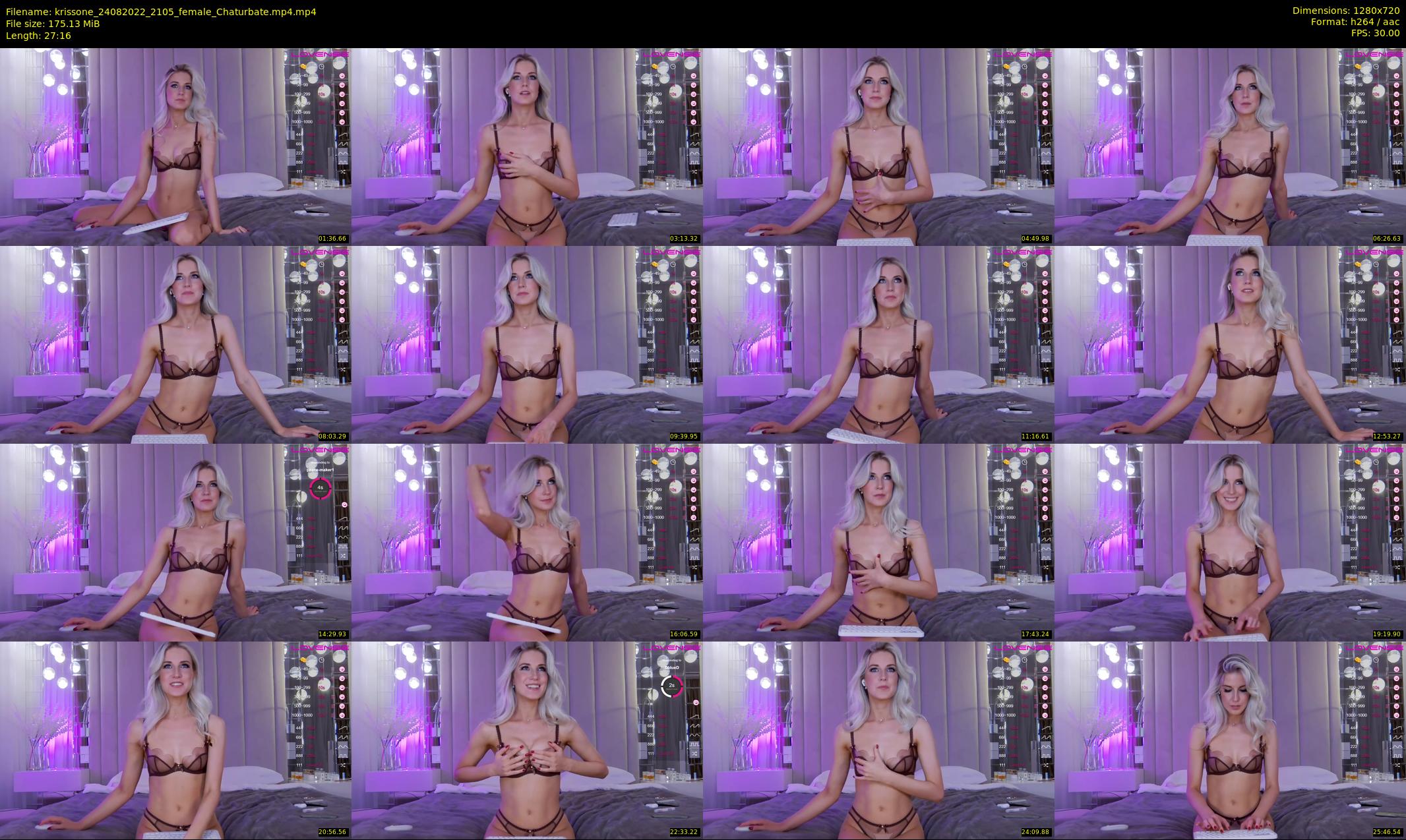 krissone — 28 minute Chaturbate female cam show recording, 720p, Aug 24, 2022