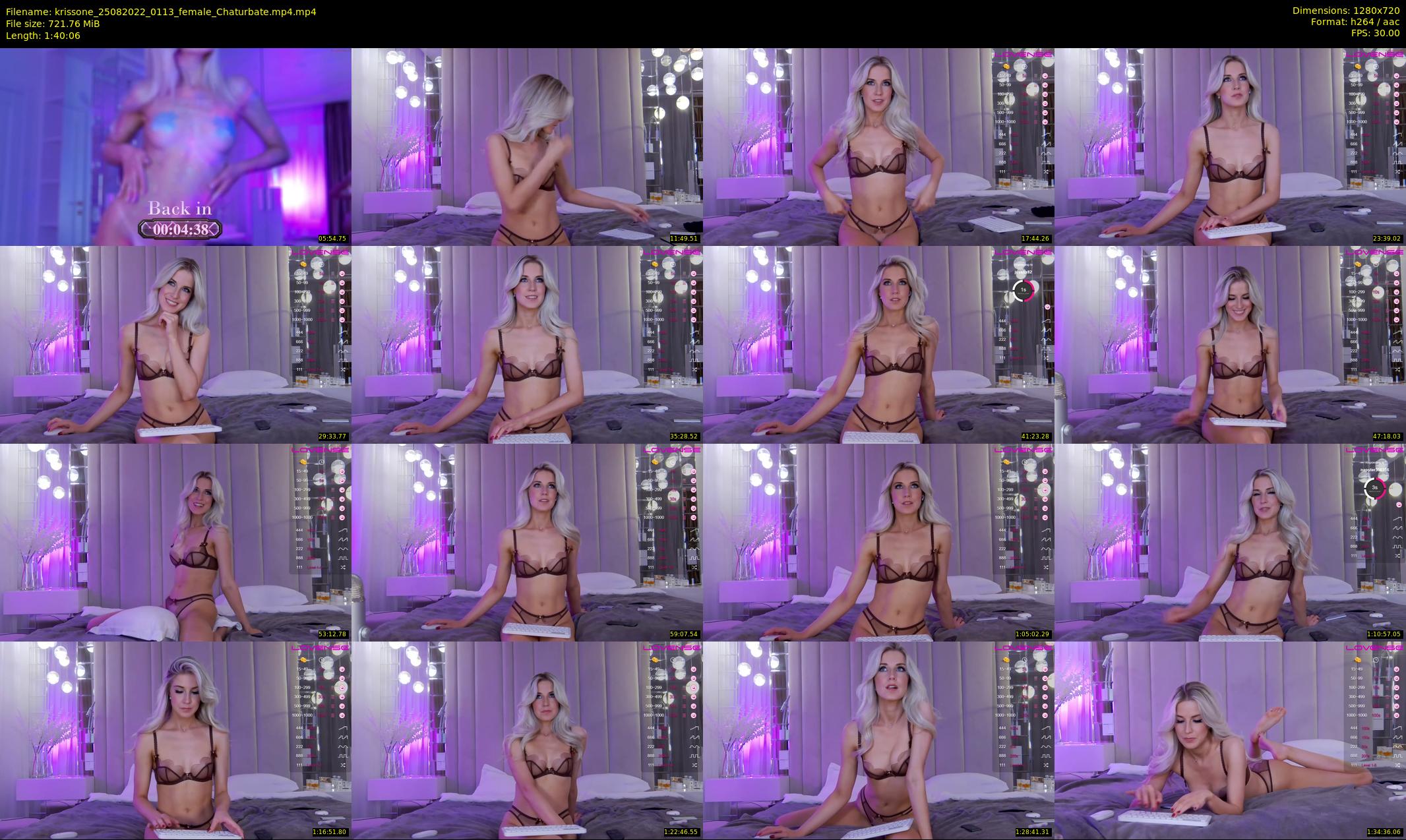 krissone — 101 minute Chaturbate female cam show recording, 720p, Aug 25, 2022