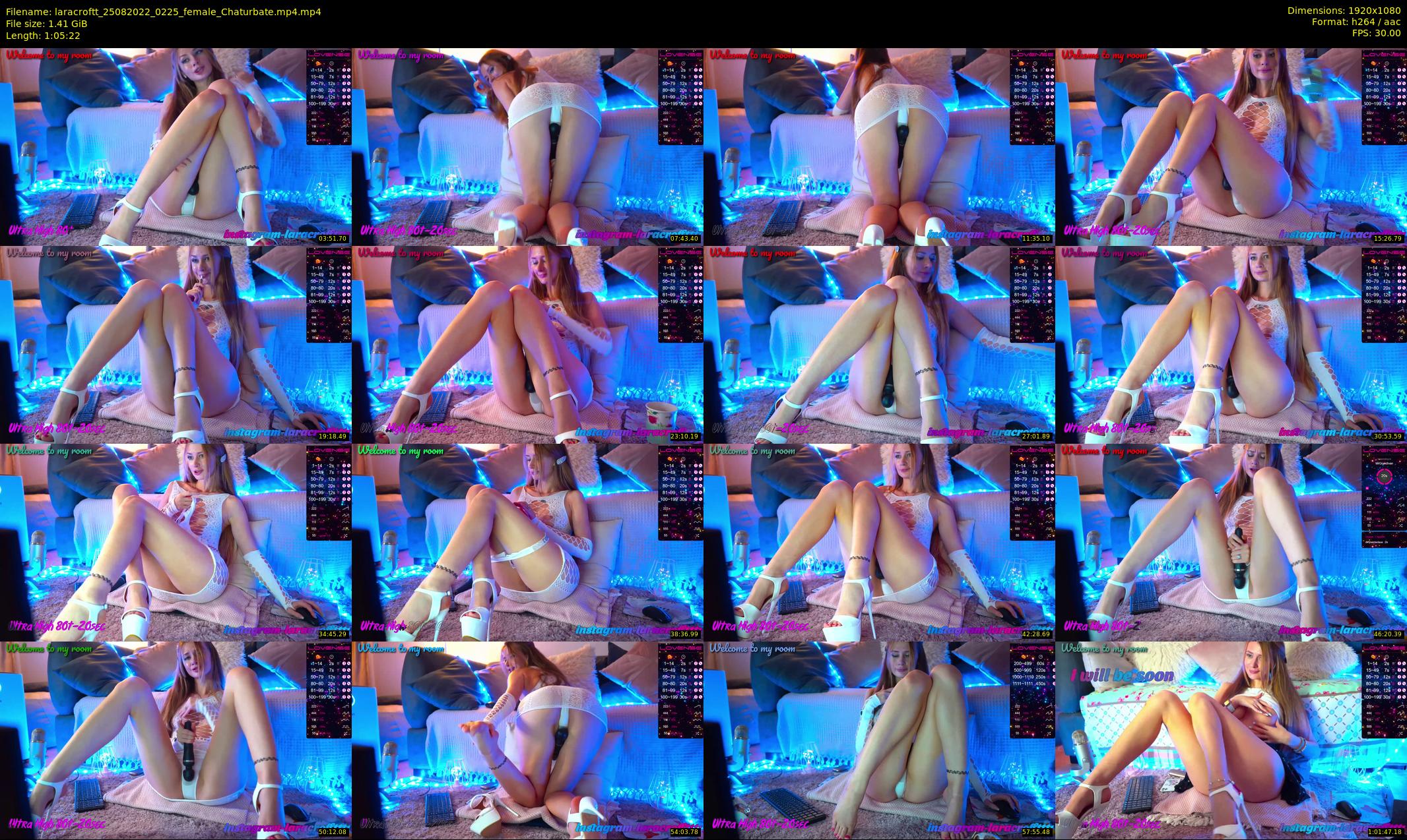 laracroftt — 66 minute Chaturbate female cam show recording, 1080p, Aug 25, 2022