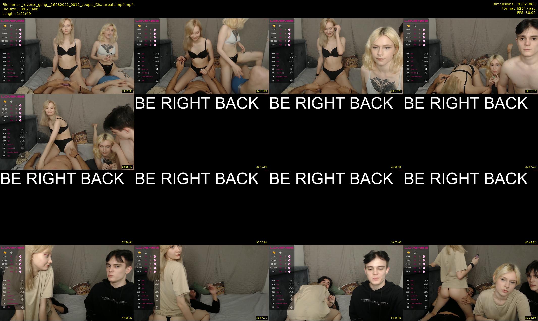 _reverse_gang_ — 62 minute Chaturbate couple cam show recording, 1080p, Aug 26, 2022