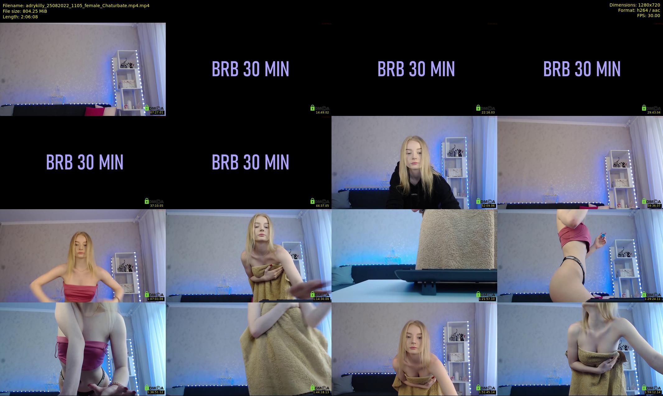 adrykilly — 127 minute Chaturbate female cam show recording, 720p, Aug 25, 2022
