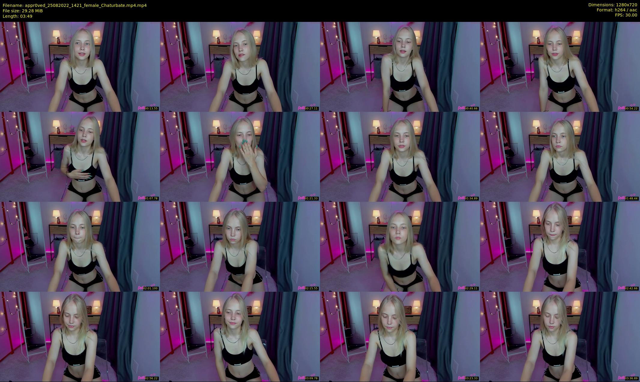 appr0ved — 4 minute Chaturbate female cam show recording, 720p, Aug 25, 2022