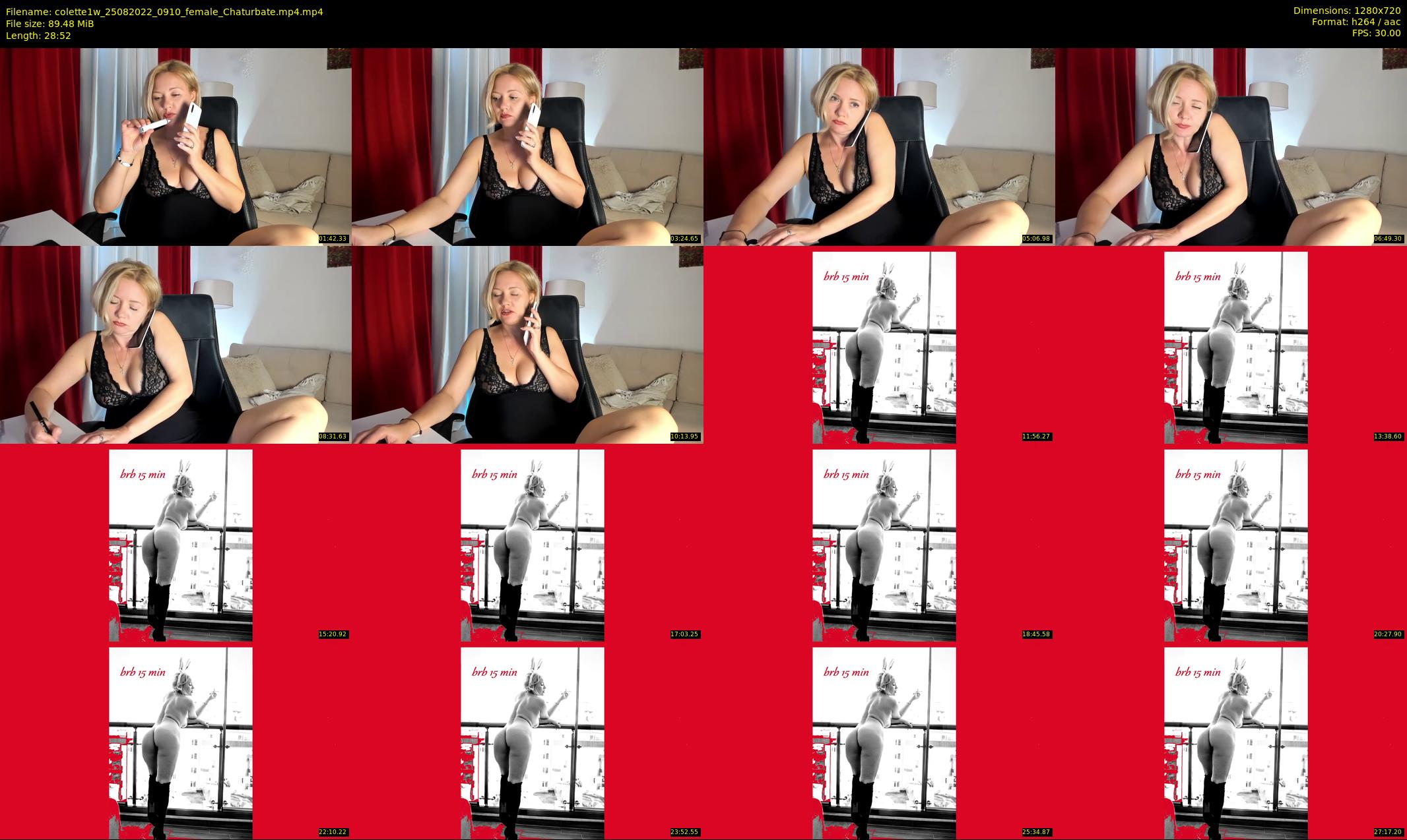 colette1w — 29 minute Chaturbate female cam show recording, 720p, Aug 25, 2022