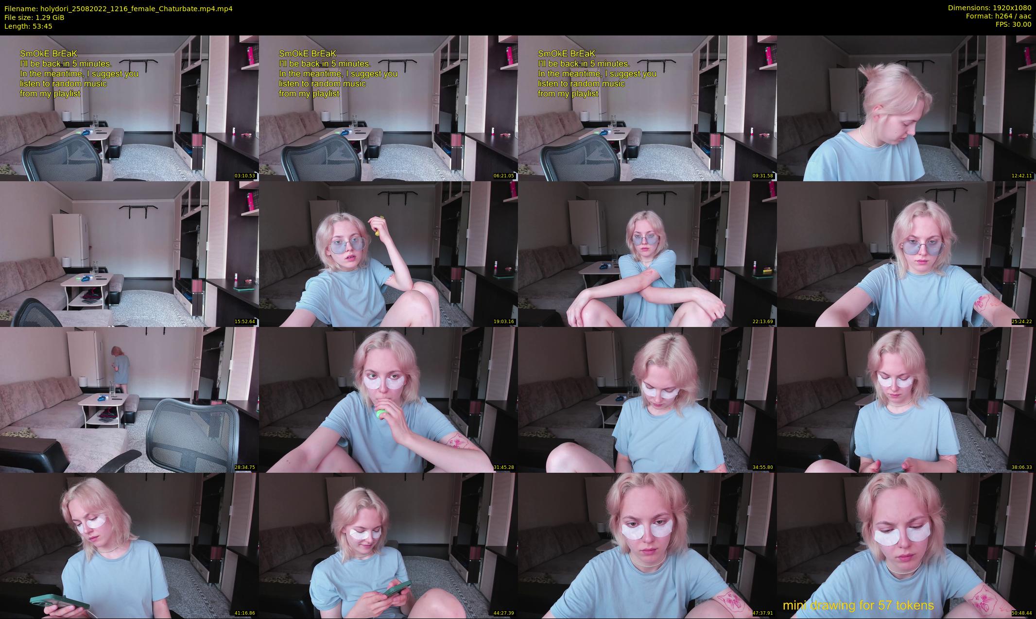 holydori — 54 minute Chaturbate female cam show recording, 1080p, Aug 25, 2022