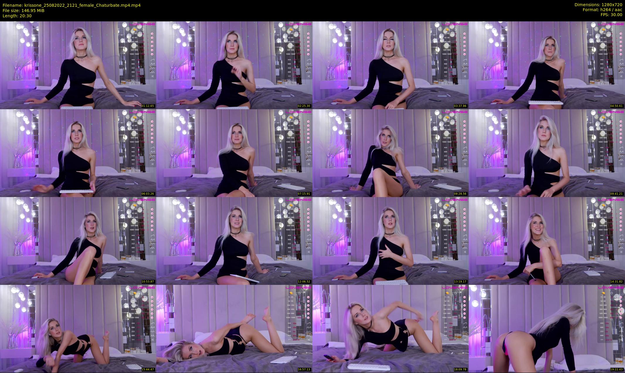krissone — 21 minute Chaturbate female cam show recording, 720p, Aug 25, 2022