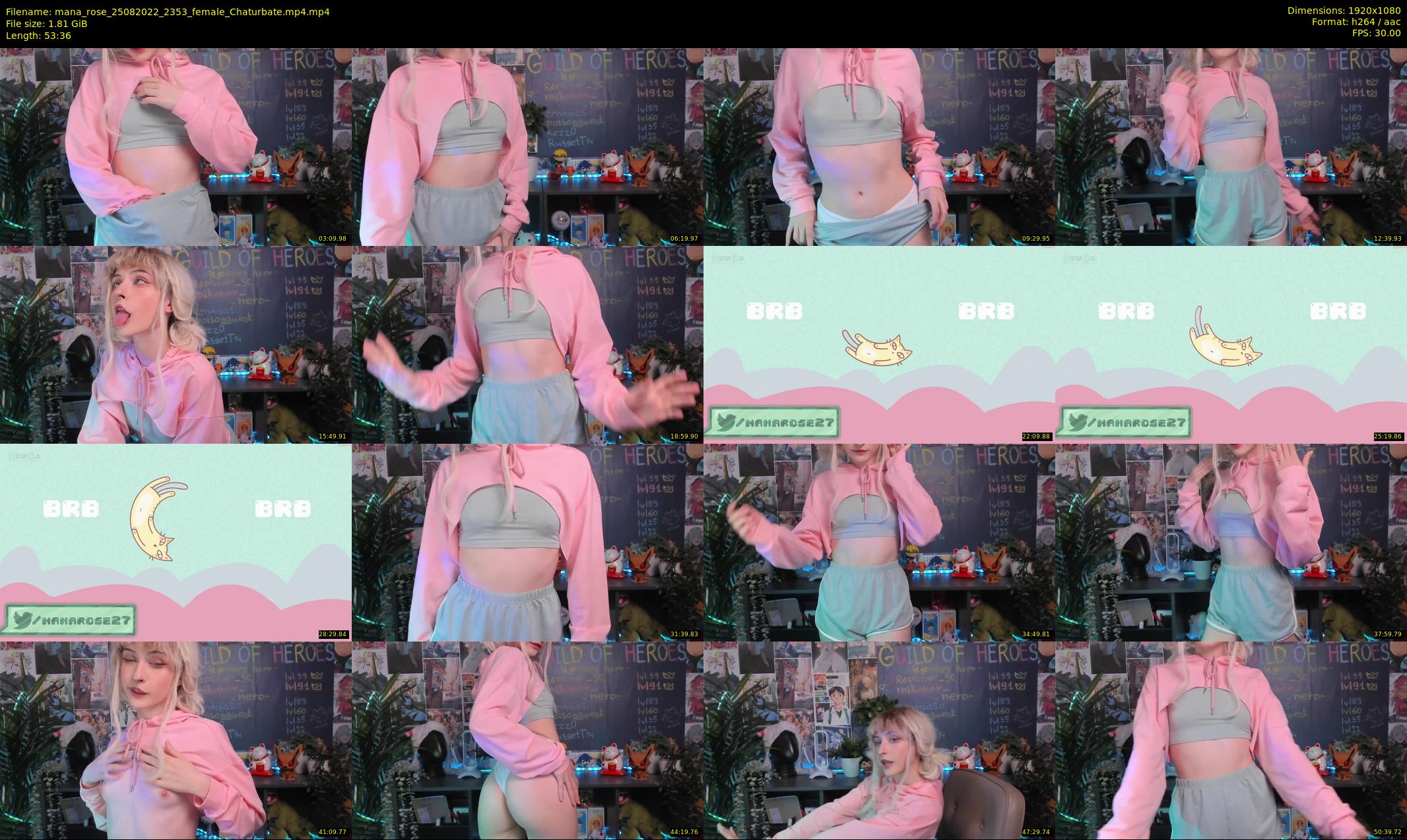 mana_rose — 54 minute Chaturbate female cam show recording, 1080p, Aug 25, 2022