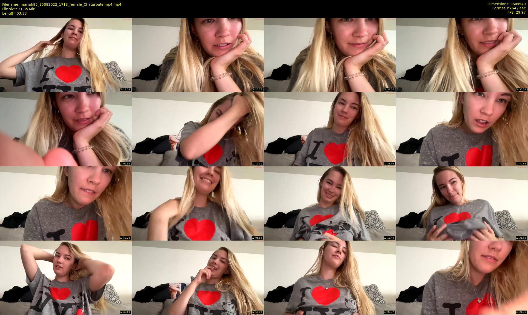 mariah95 — 4 minute Chaturbate female cam show recording, 480p, Aug 25, 2022