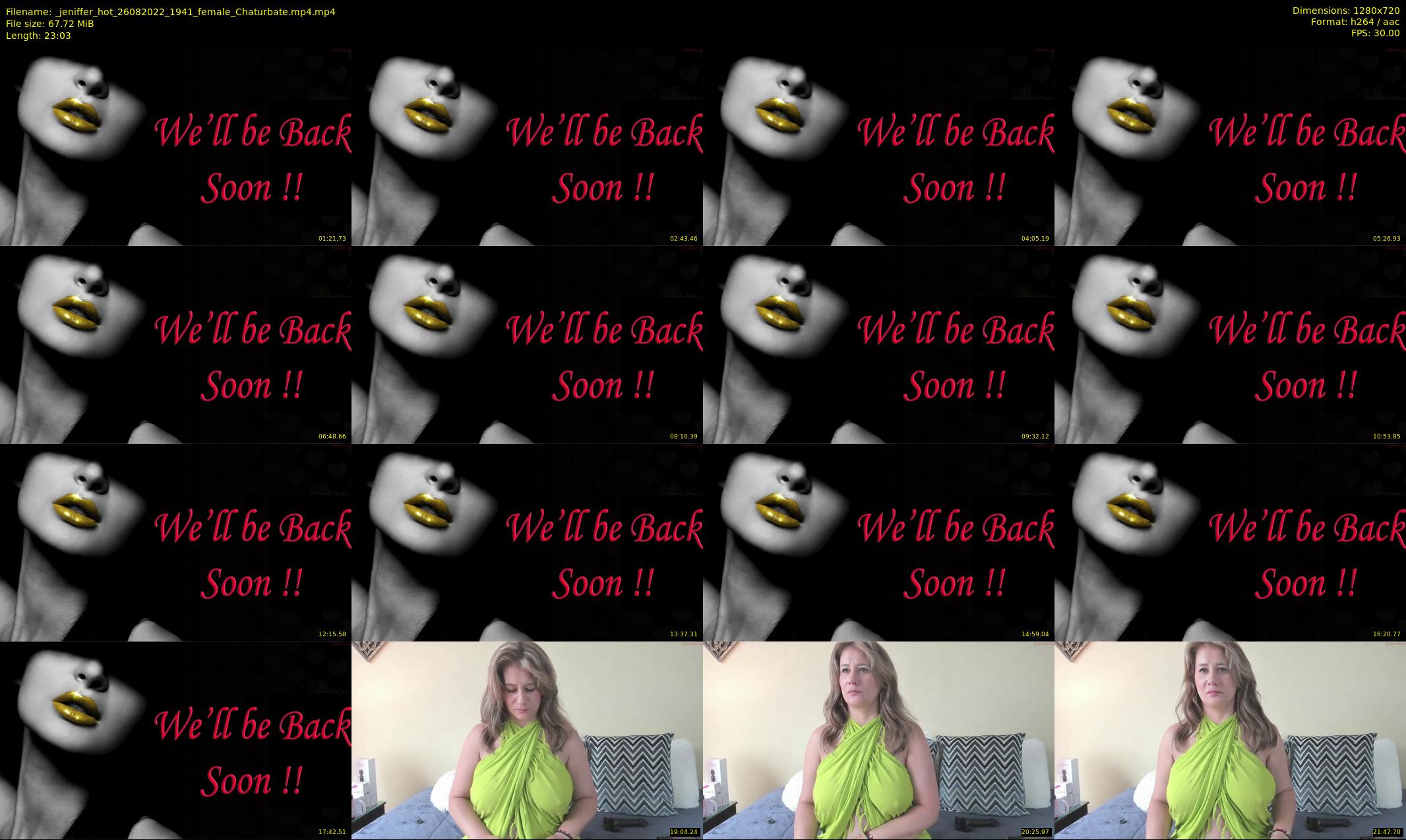 _jeniffer_hot — 24 minute Chaturbate female cam show recording, 720p, Aug 26, 2022