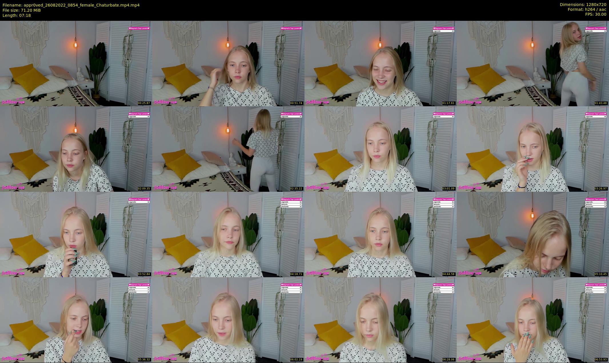 appr0ved — 8 minute Chaturbate female cam show recording, 720p, Aug 26, 2022