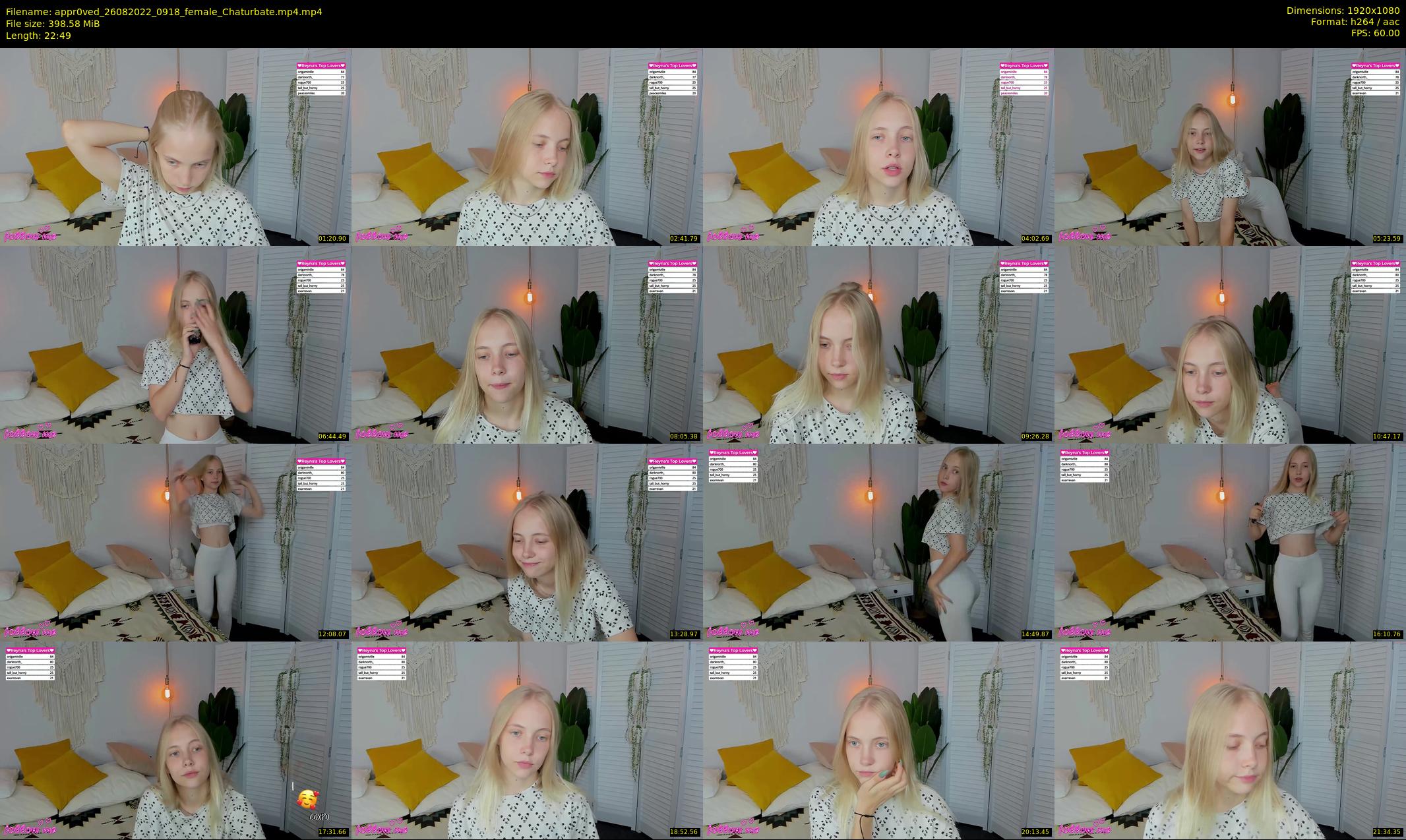 appr0ved — 23 minute Chaturbate female cam show recording, 1080p, Aug 26, 2022
