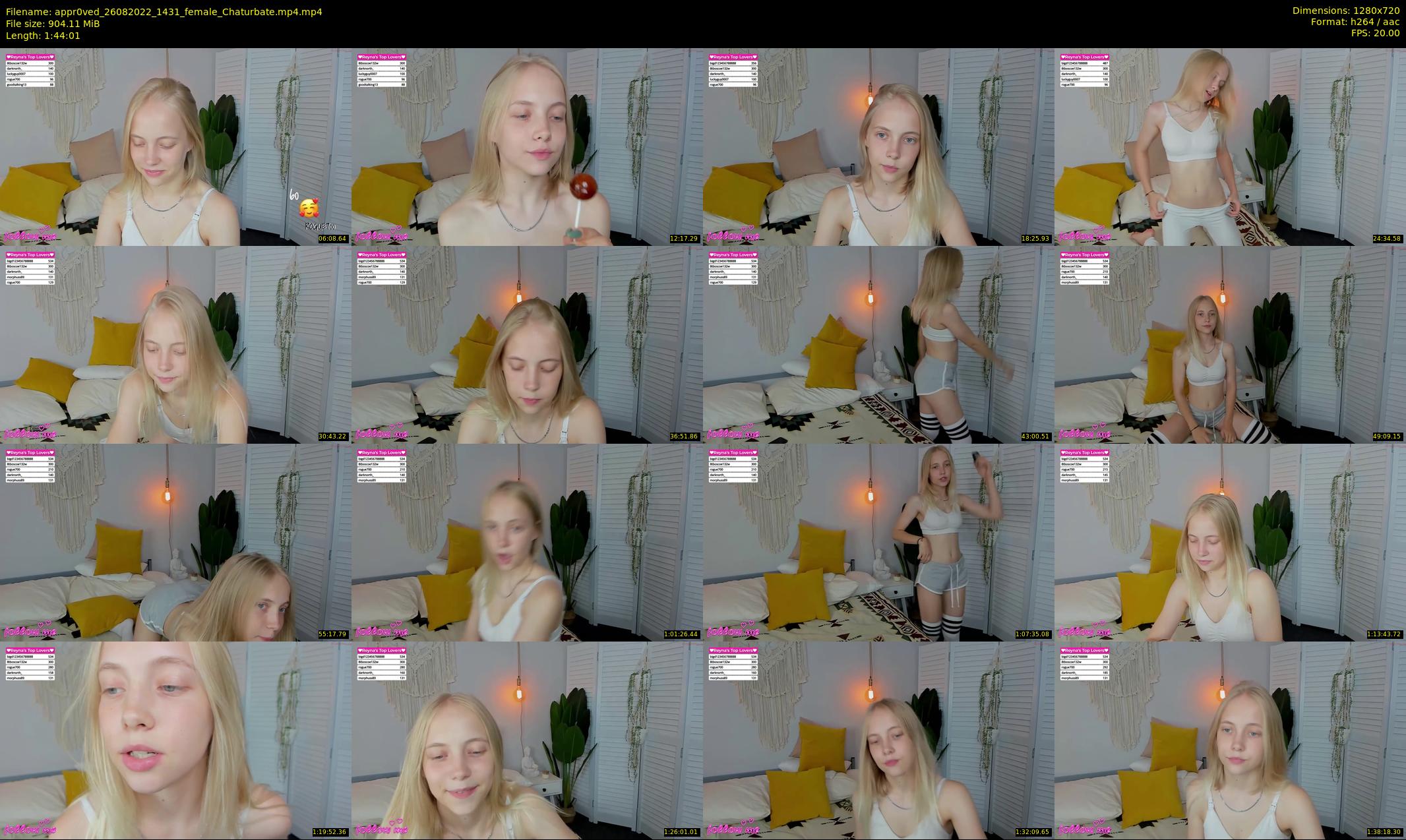 appr0ved — 105 minute Chaturbate female cam show recording, 720p, Aug 26, 2022