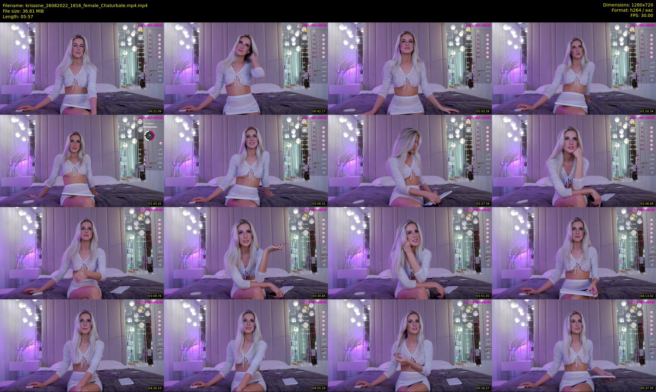 krissone — 6 minute Chaturbate female cam show recording, 720p, Aug 26, 2022
