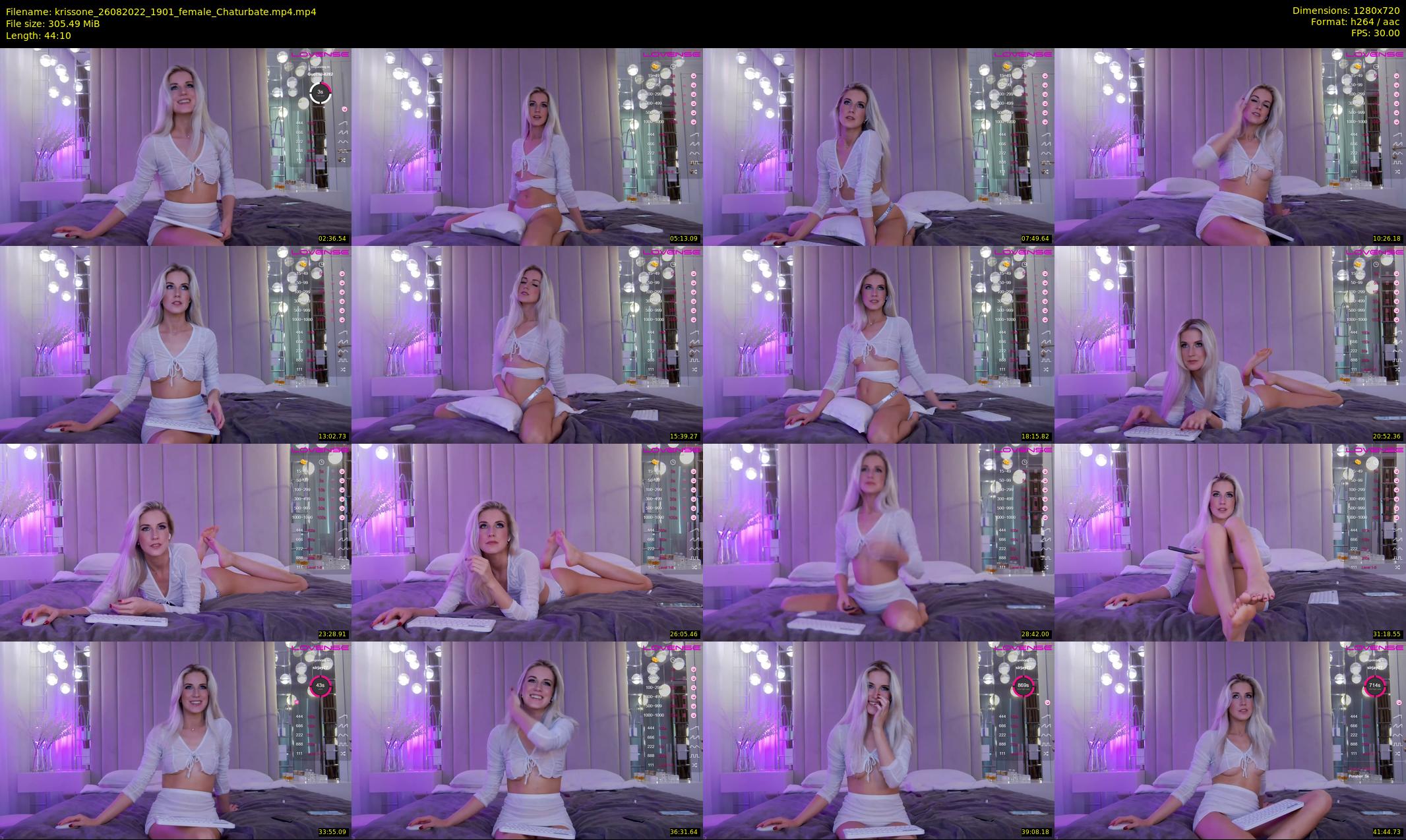 krissone — 45 minute Chaturbate female cam show recording, 720p, Aug 26, 2022