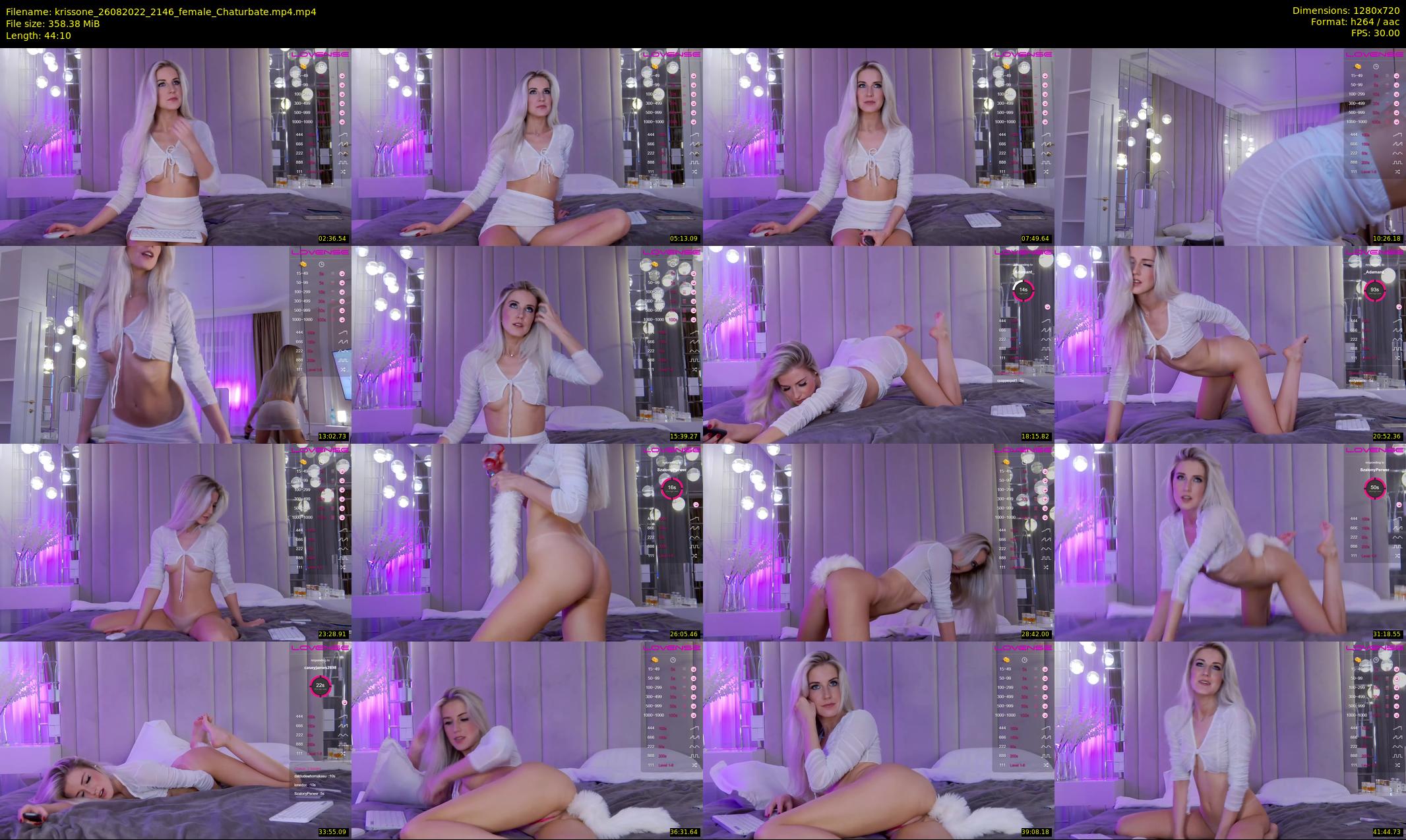 krissone — 45 minute Chaturbate female cam show recording, 720p, Aug 26, 2022