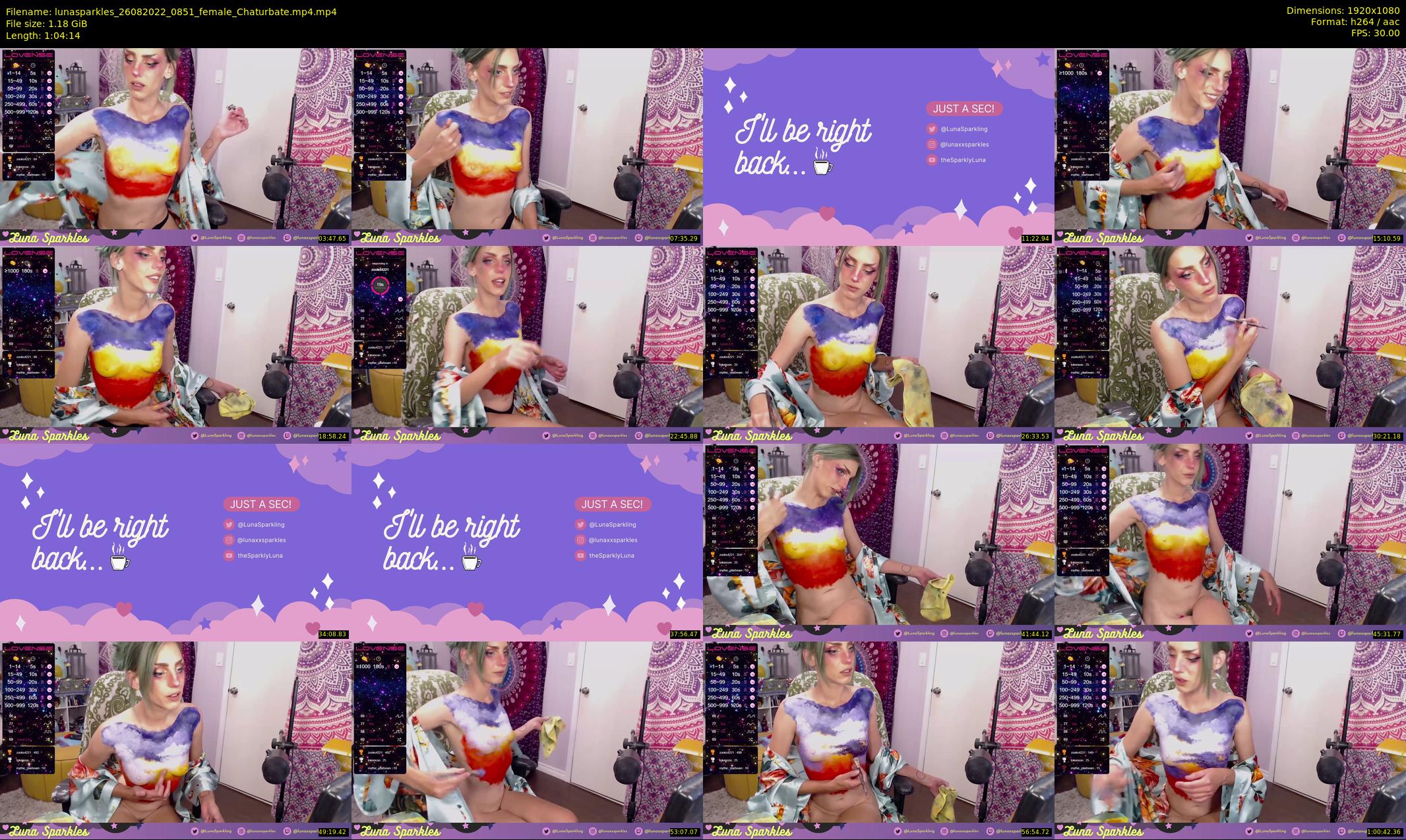 lunasparkles — 65 minute Chaturbate female cam show recording, 1080p, Aug 26, 2022