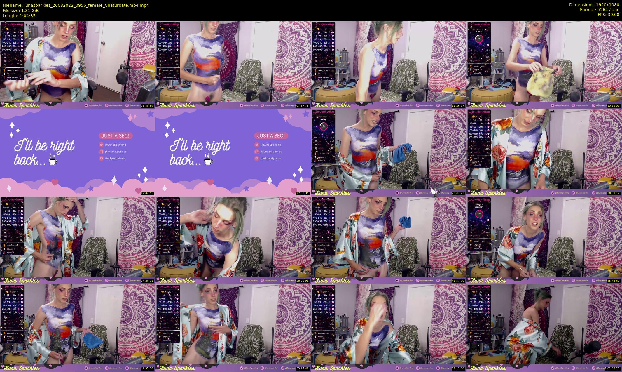 lunasparkles — 65 minute Chaturbate female cam show recording, 1080p, Aug 26, 2022