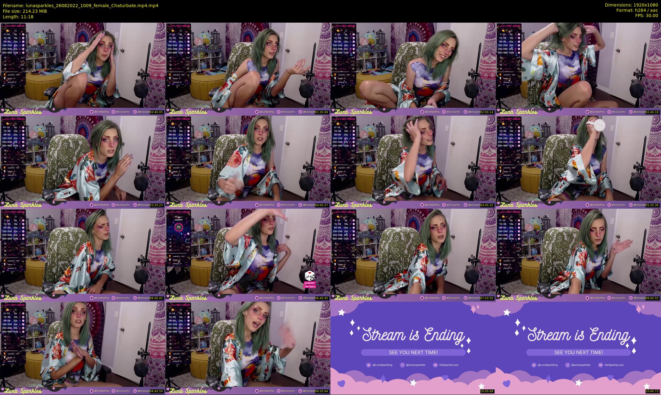 lunasparkles — 12 minute Chaturbate female cam show recording, 1080p, Aug 26, 2022