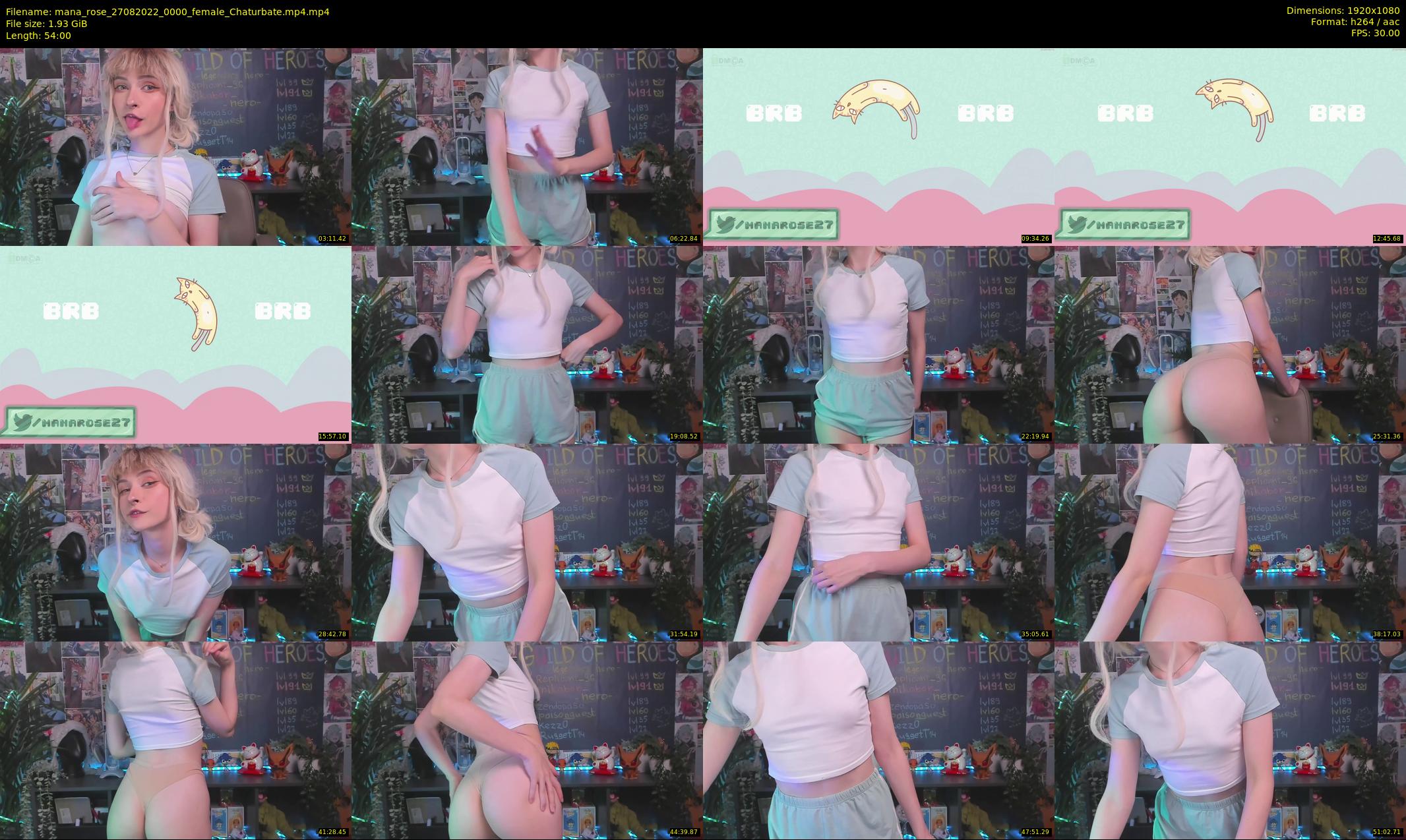 mana_rose — 54 minute Chaturbate female cam show recording, 1080p, Aug 27, 2022