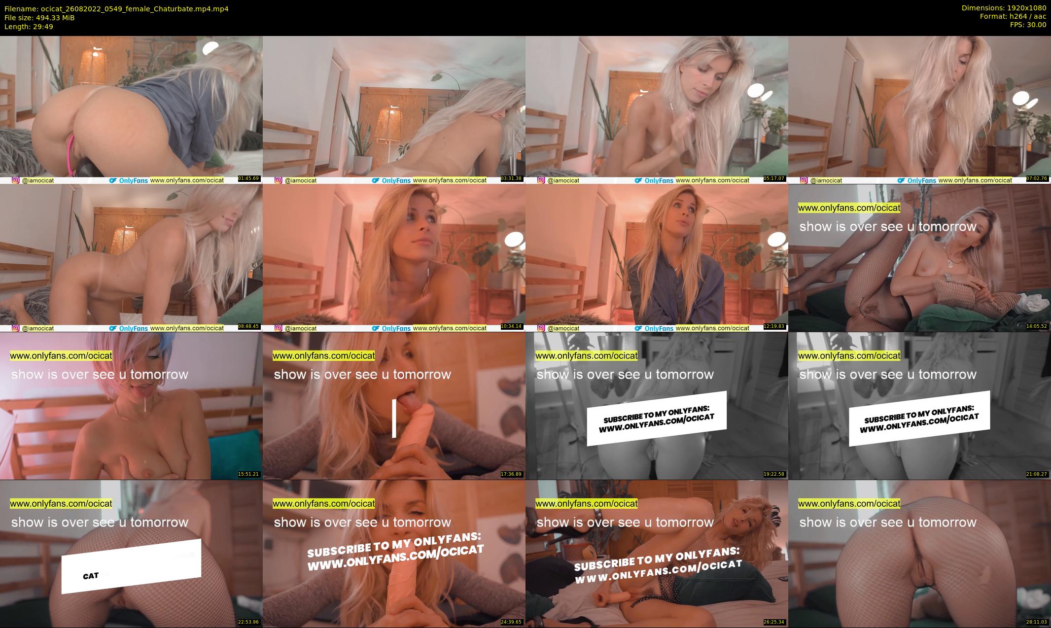 ocicat — 30 minute Chaturbate female cam show recording, 1080p, Aug 26, 2022