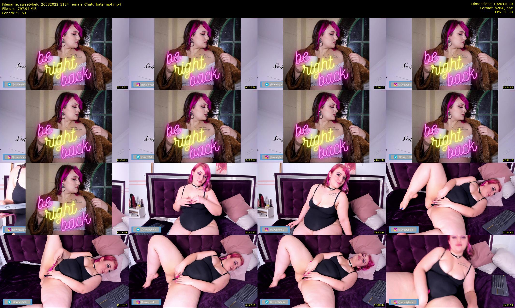 sweetybelu — 59 minute Chaturbate female cam show recording, 1080p, Aug 26, 2022