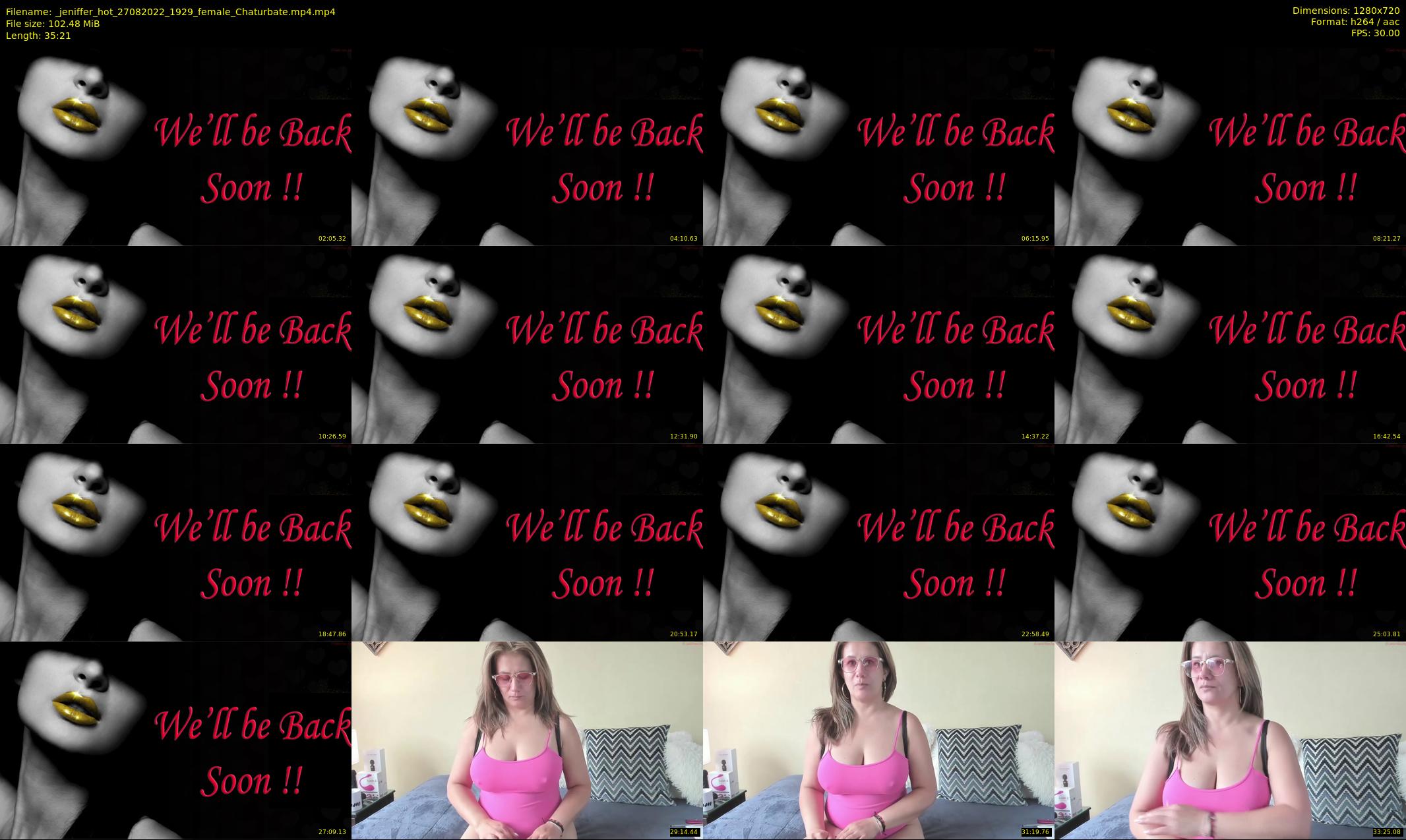 _jeniffer_hot — 36 minute Chaturbate female cam show recording, 720p, Aug 27, 2022