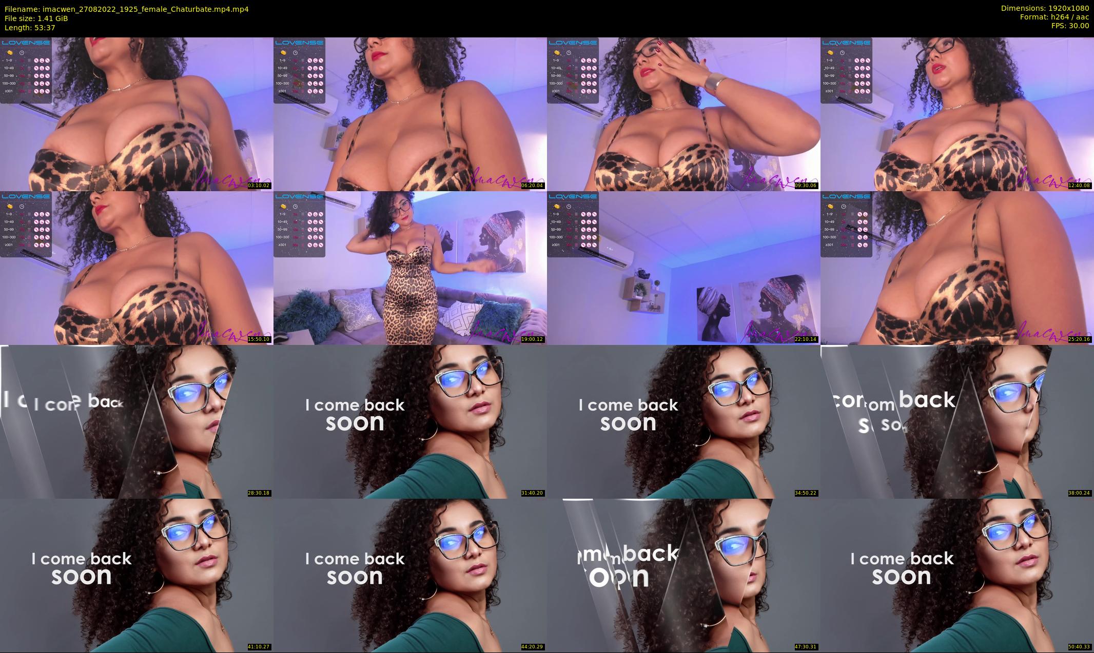imacwen — 54 minute Chaturbate female cam show recording, 1080p, Aug 27, 2022