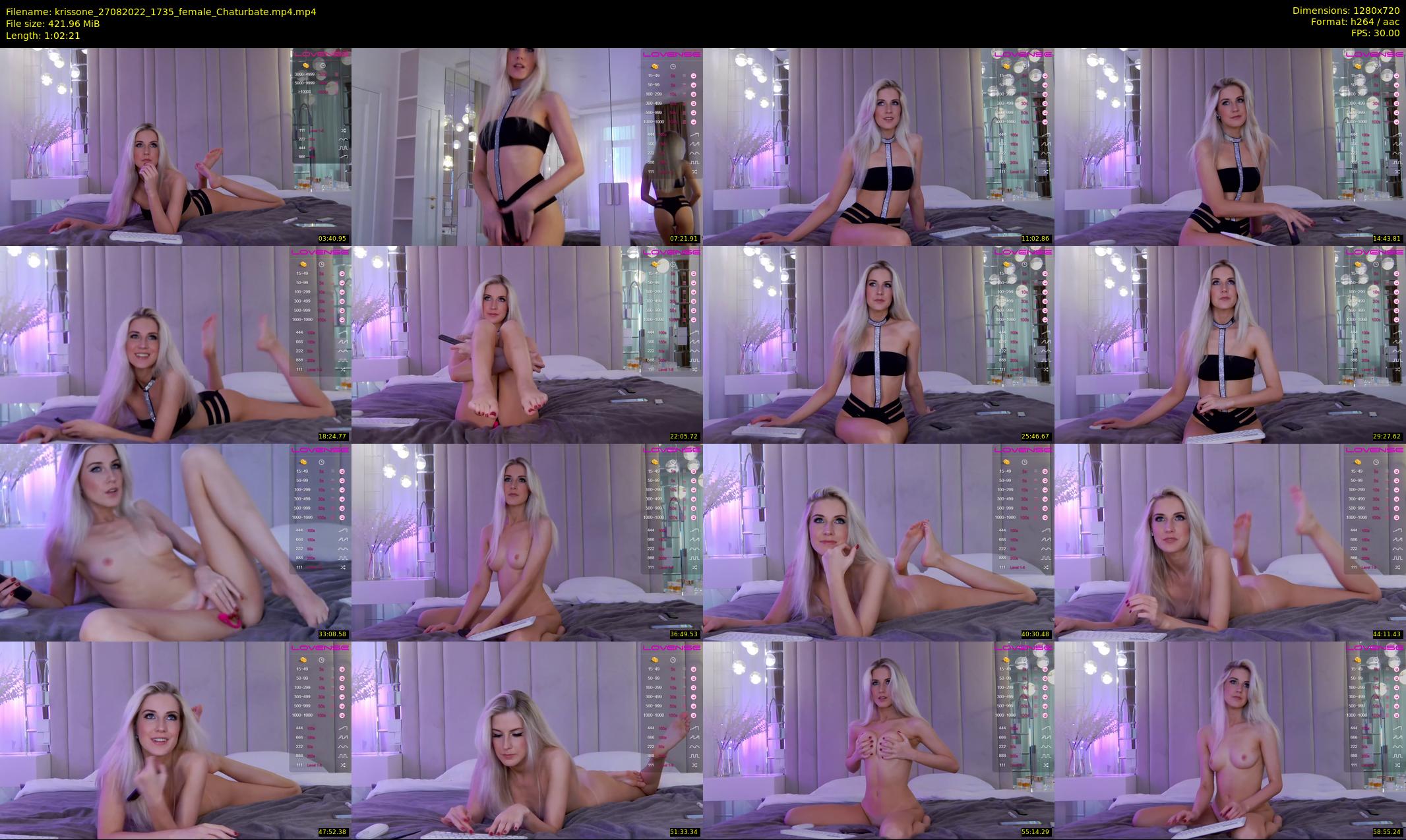 krissone — 63 minute Chaturbate female cam show recording, 720p, Aug 27, 2022