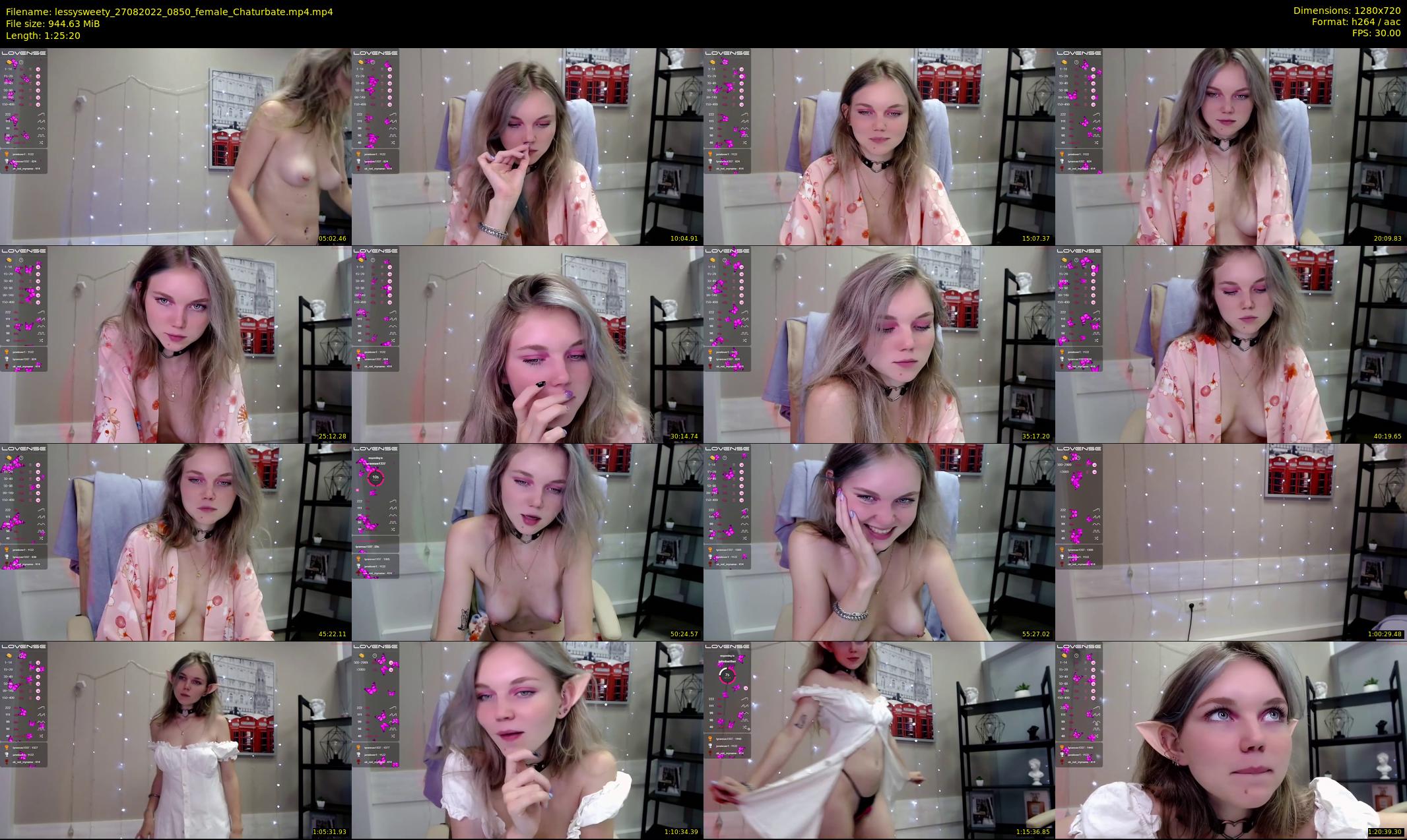 lessysweety — 86 minute Chaturbate female cam show recording, 720p, Aug 27, 2022