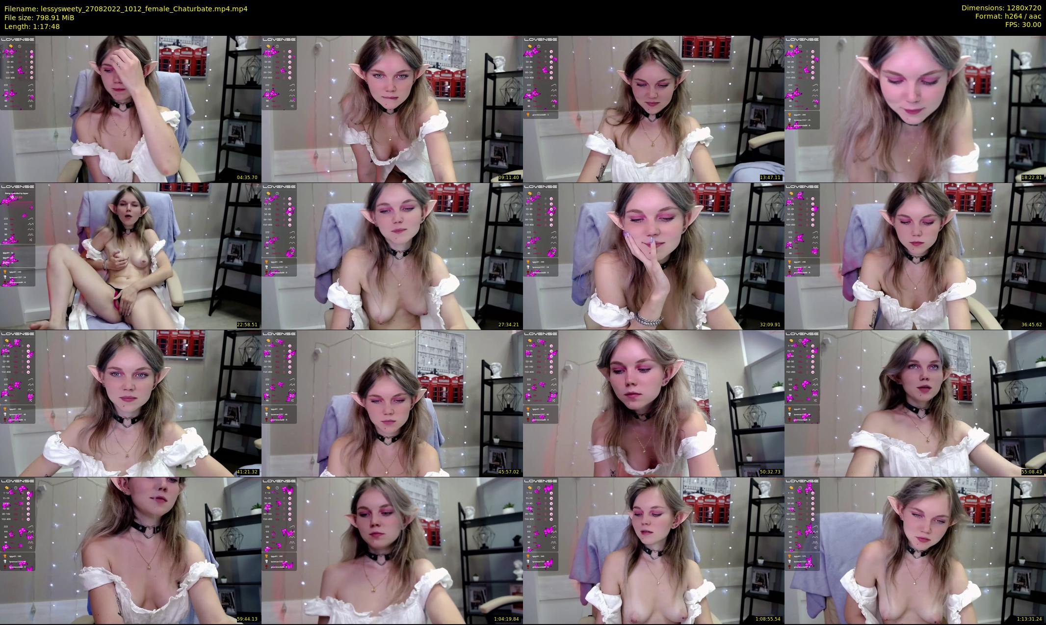 lessysweety — 78 minute Chaturbate female cam show recording, 720p, Aug 27, 2022