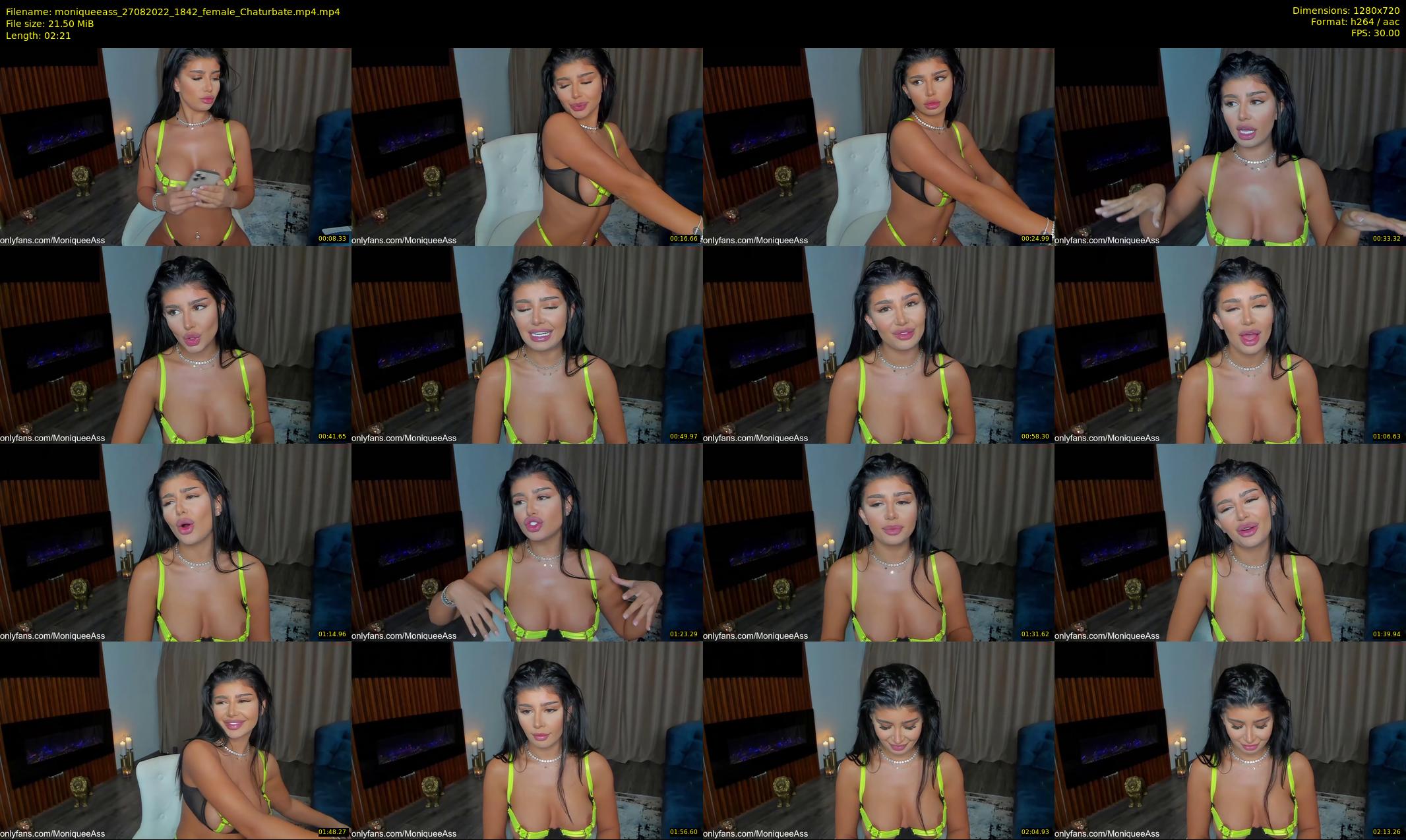 moniqueeass — 3 minute Chaturbate female cam show recording, 720p, Aug 27, 2022