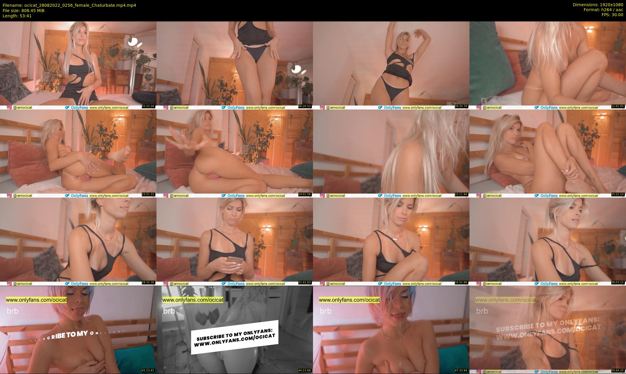 ocicat — 54 minute Chaturbate female cam show recording, 1080p, Aug 28, 2022