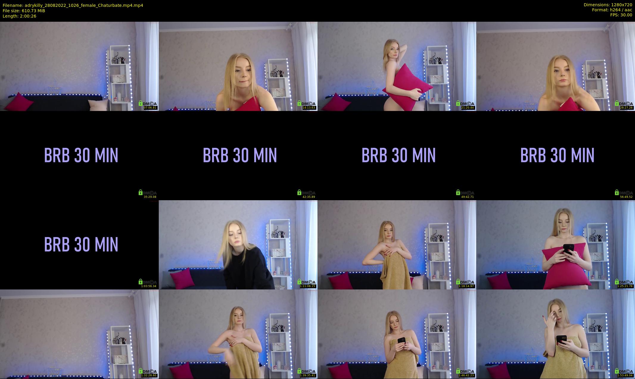 adrykilly — 121 minute Chaturbate female cam show recording, 720p, Aug 28, 2022