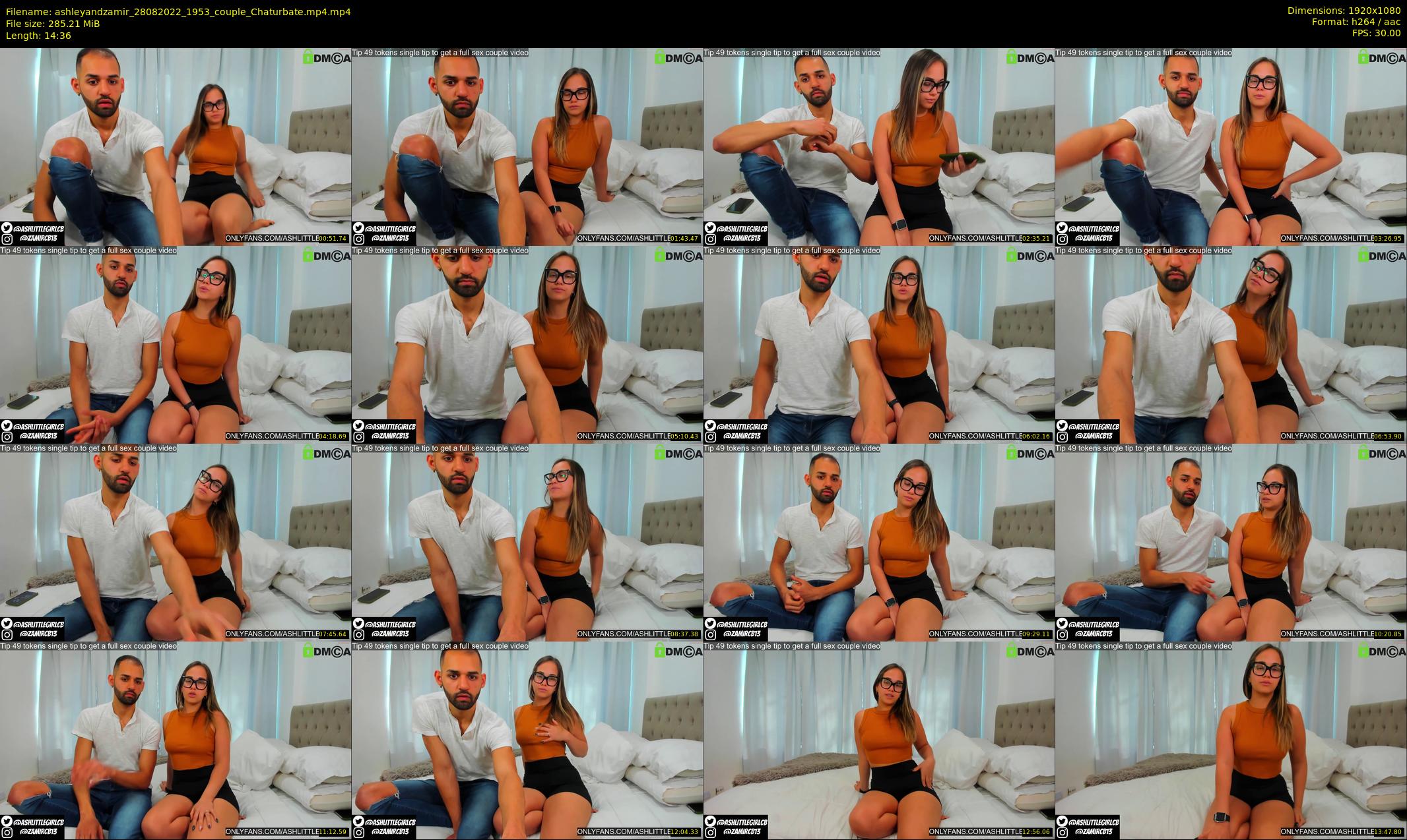 ashleyandzamir — 15 minute Chaturbate couple cam show recording, 1080p, Aug 28, 2022