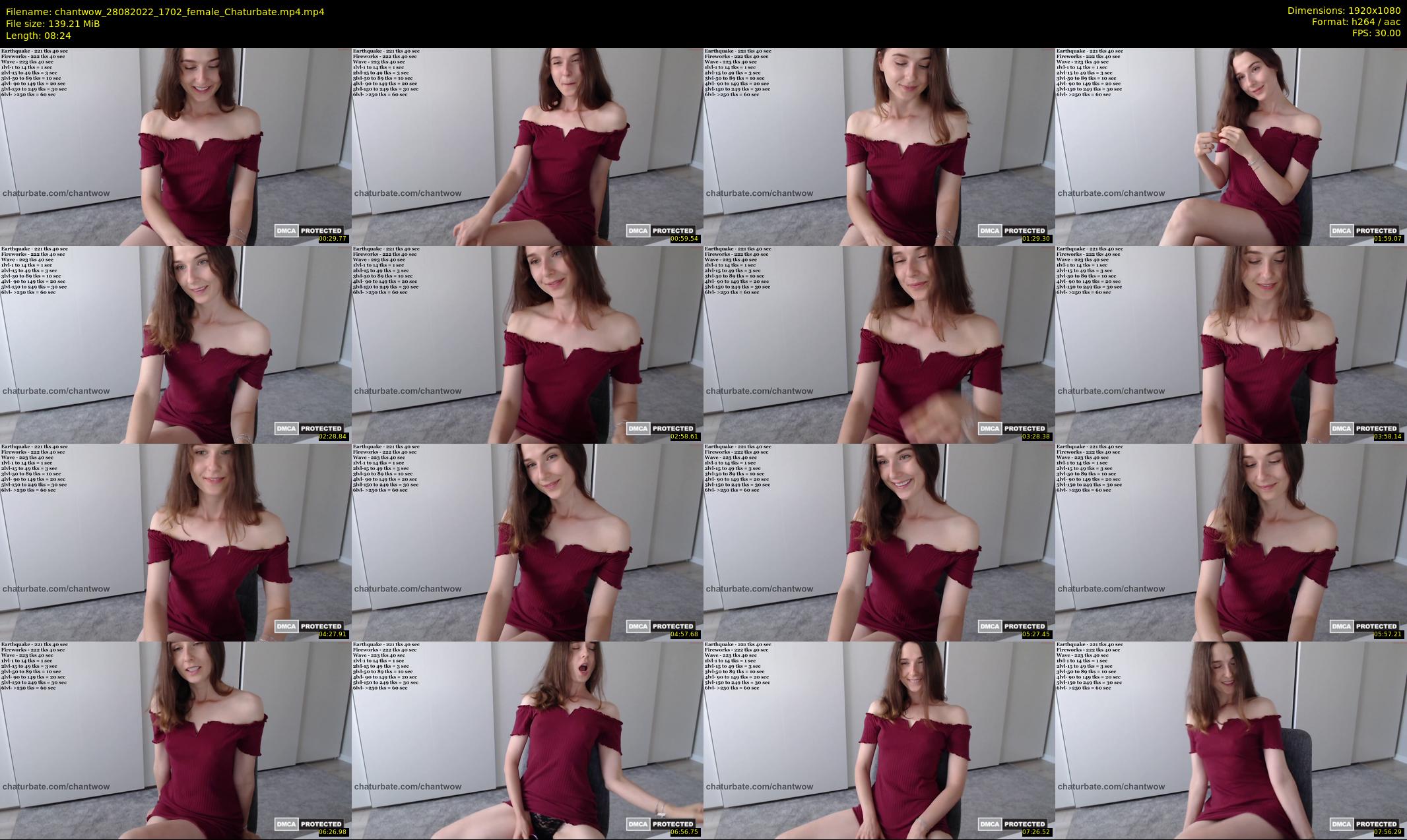 chantwow — 9 minute Chaturbate female cam show recording, 1080p, Aug 28, 2022