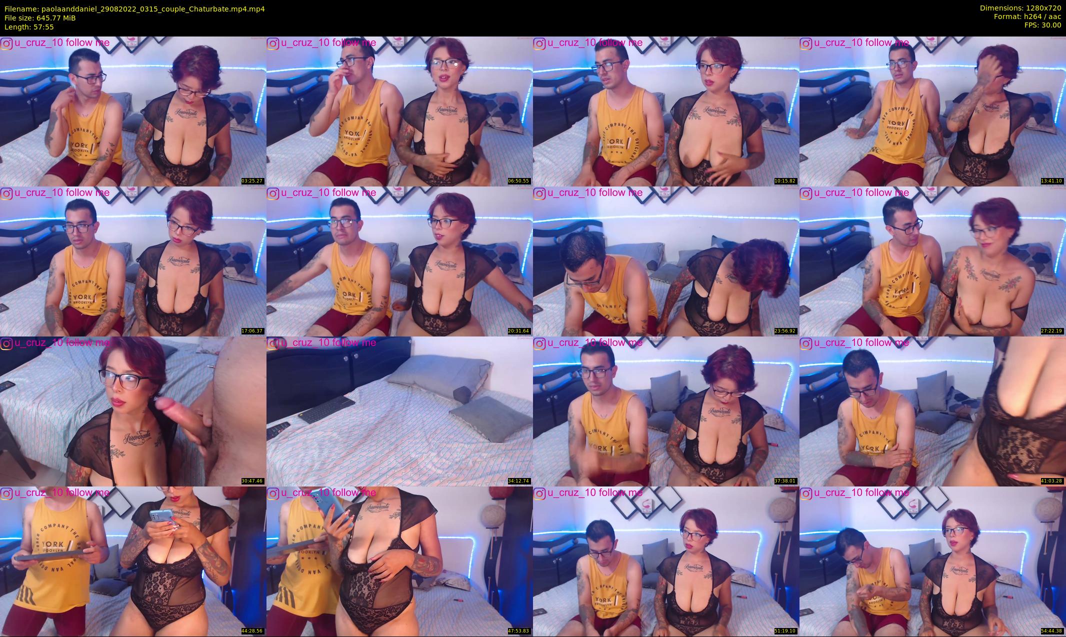 paolaanddaniel — 58 minute Chaturbate couple cam show recording, 720p, Aug 29, 2022