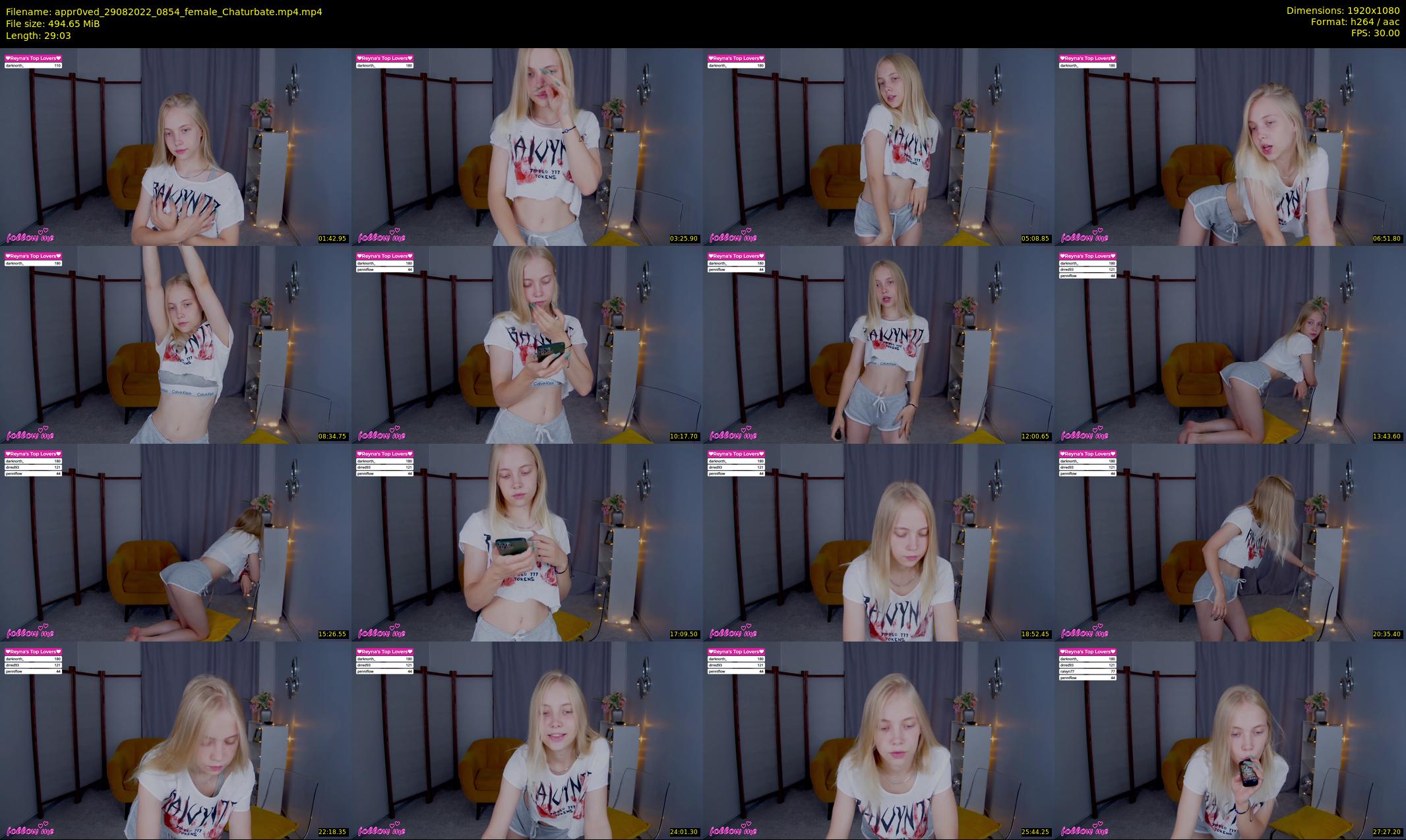 appr0ved — 30 minute Chaturbate female cam show recording, 1080p, Aug 29, 2022