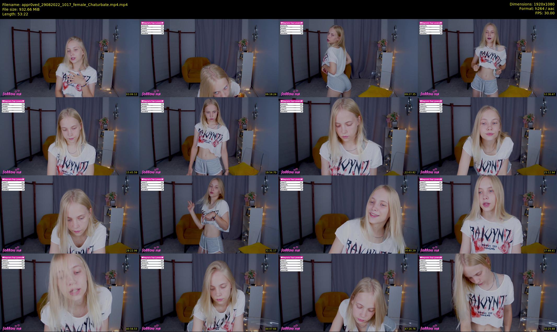 appr0ved — 54 minute Chaturbate female cam show recording, 1080p, Aug 29, 2022