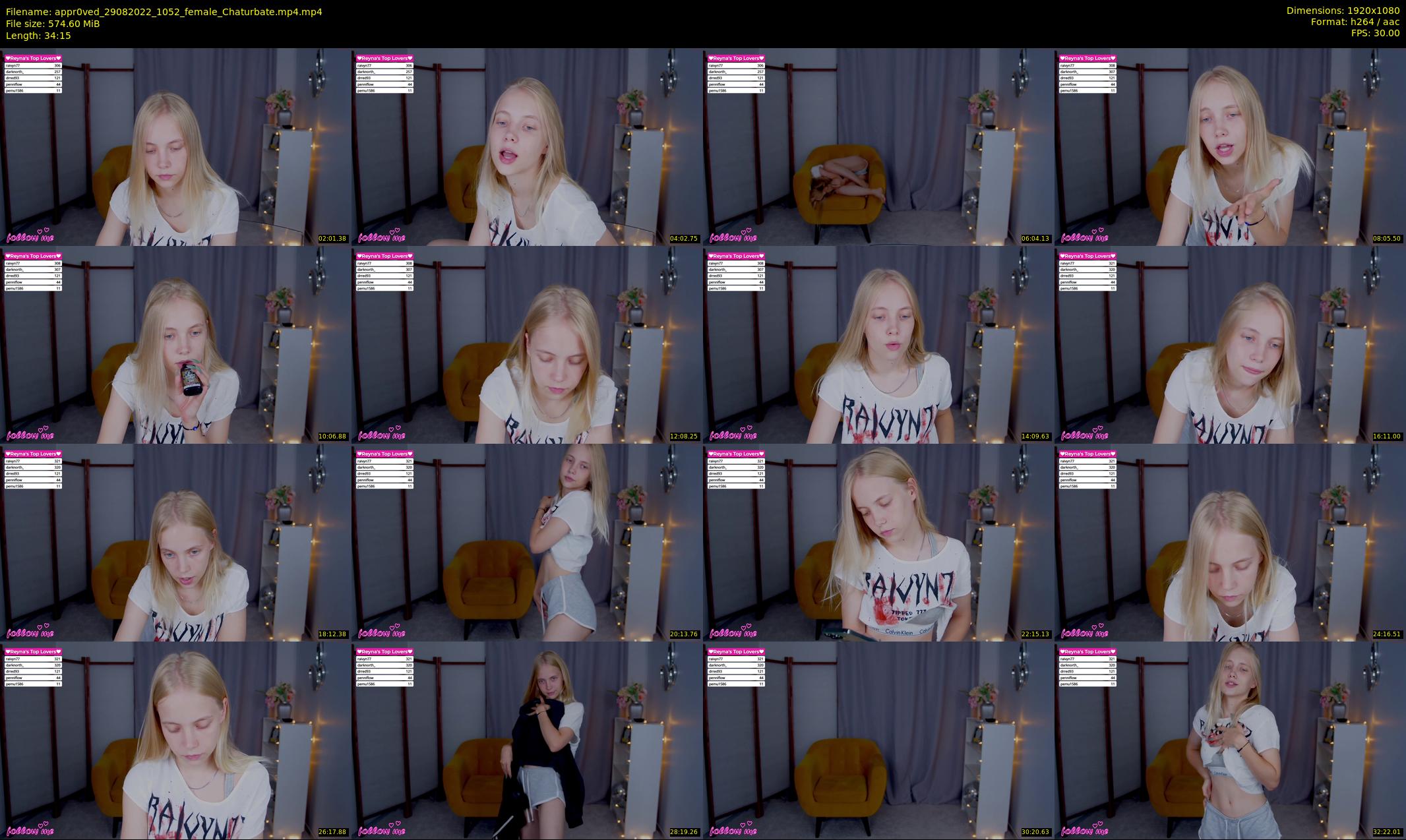 appr0ved — 35 minute Chaturbate female cam show recording, 1080p, Aug 29, 2022