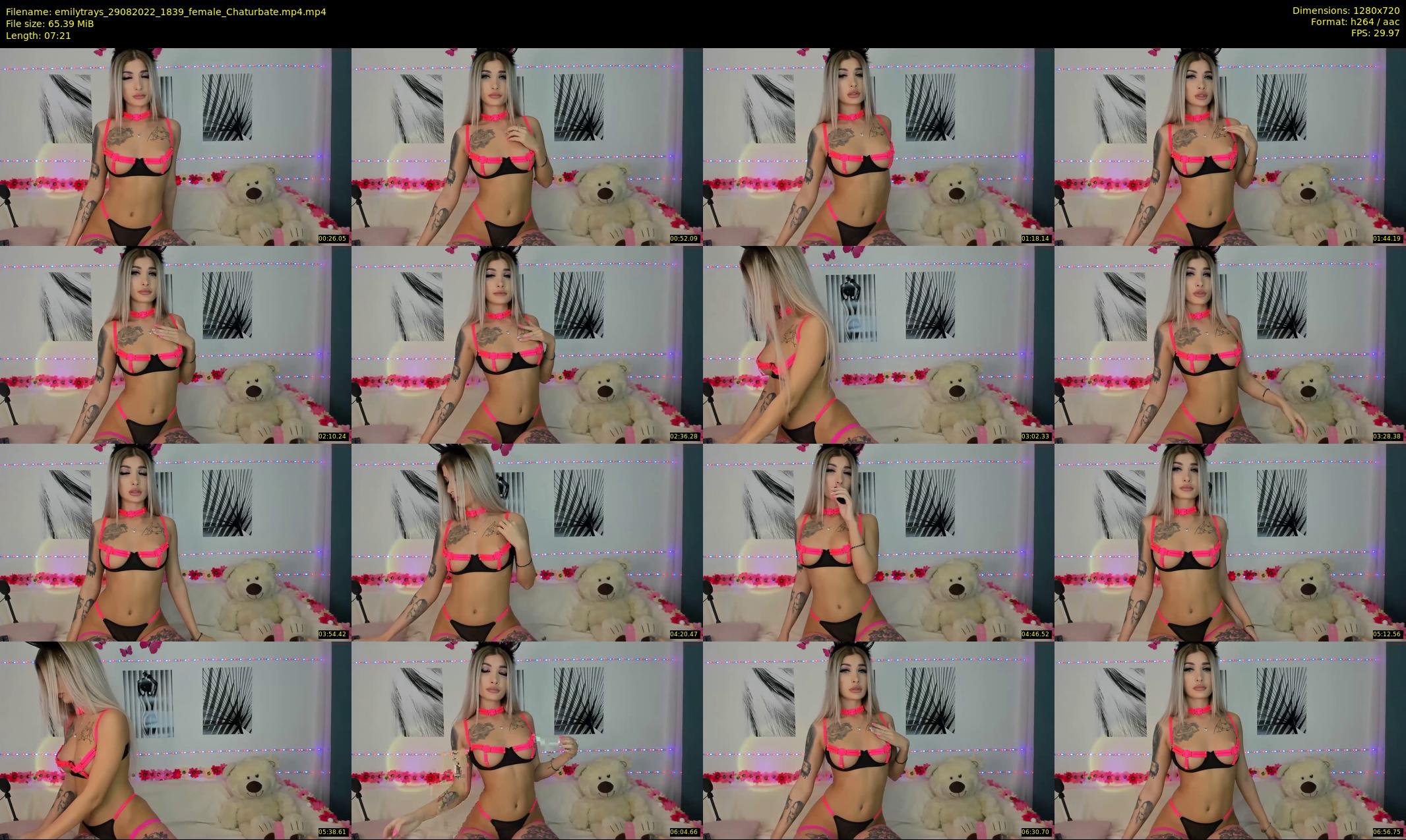 emilytrays — 8 minute Chaturbate female cam show recording, 720p, Aug 29, 2022