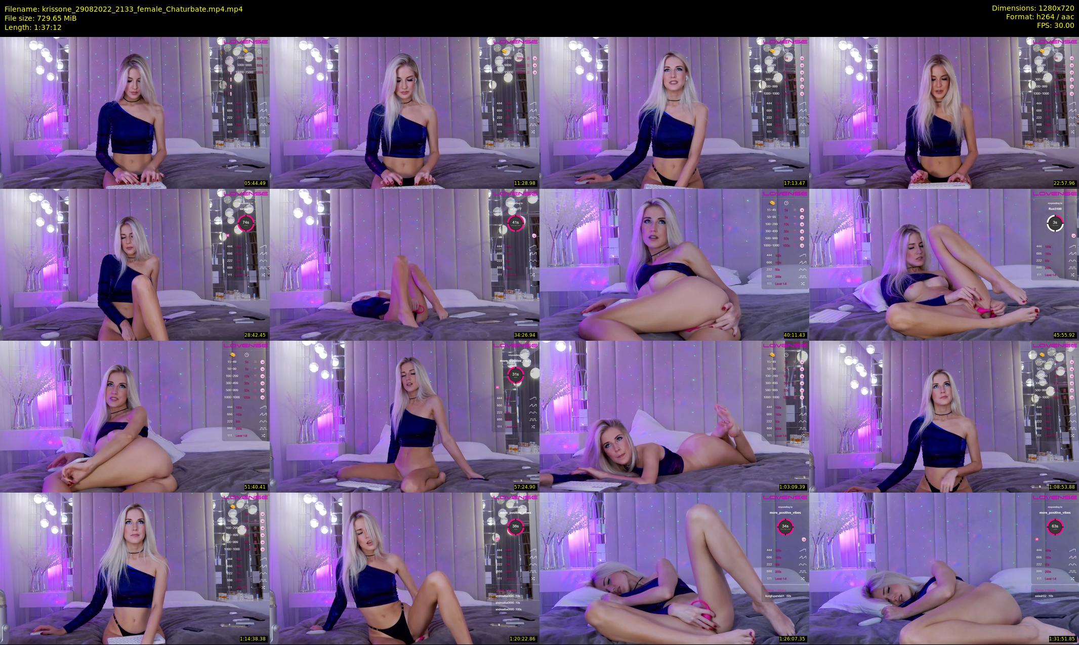 krissone — 98 minute Chaturbate female cam show recording, 720p, Aug 29, 2022