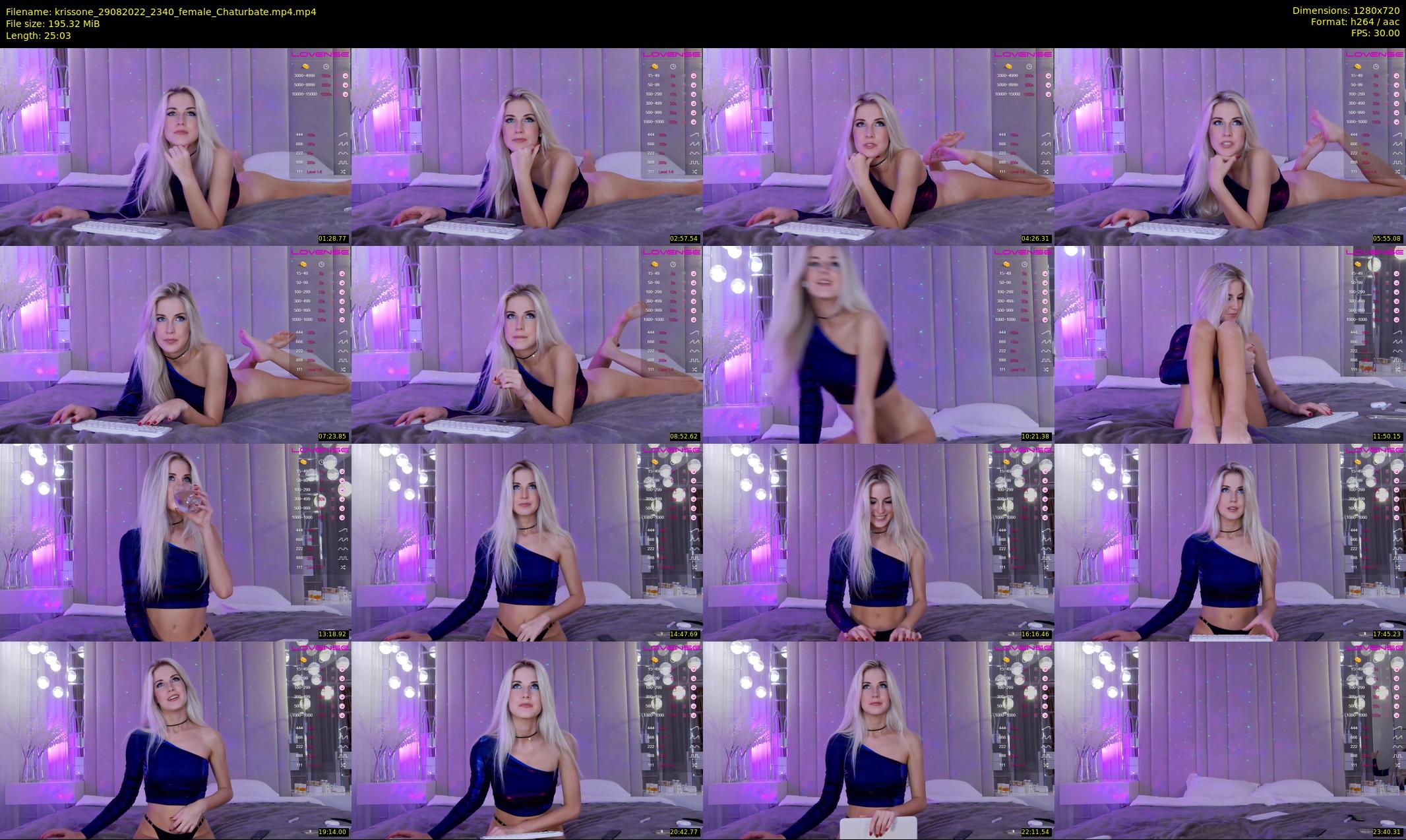 krissone — 26 minute Chaturbate female cam show recording, 720p, Aug 29, 2022