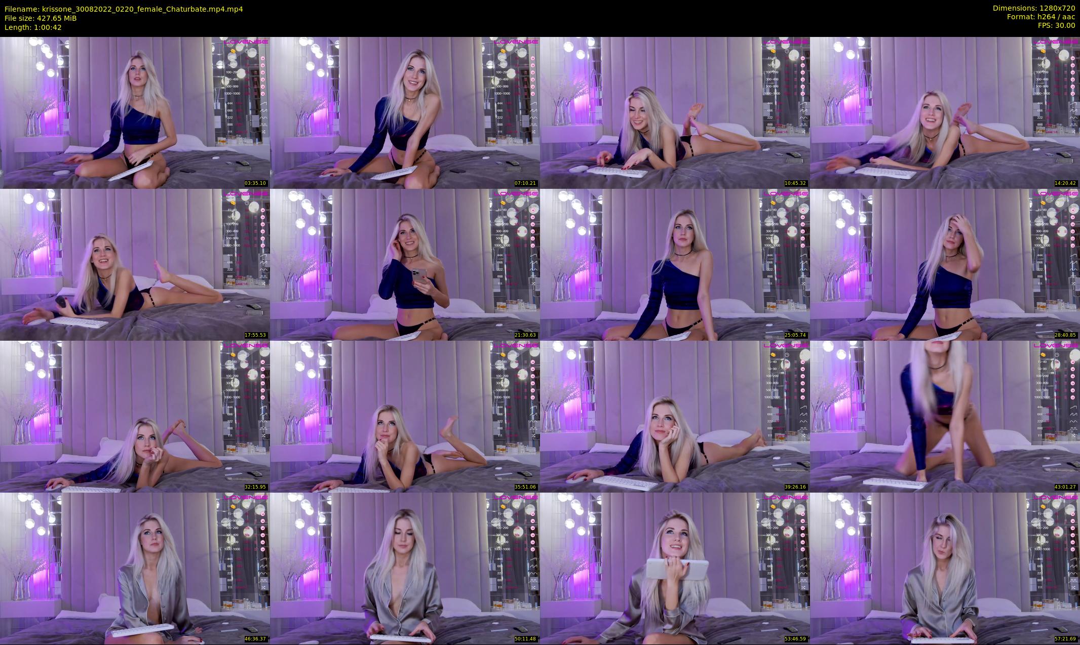 krissone — 61 minute Chaturbate female cam show recording, 720p, Aug 30, 2022