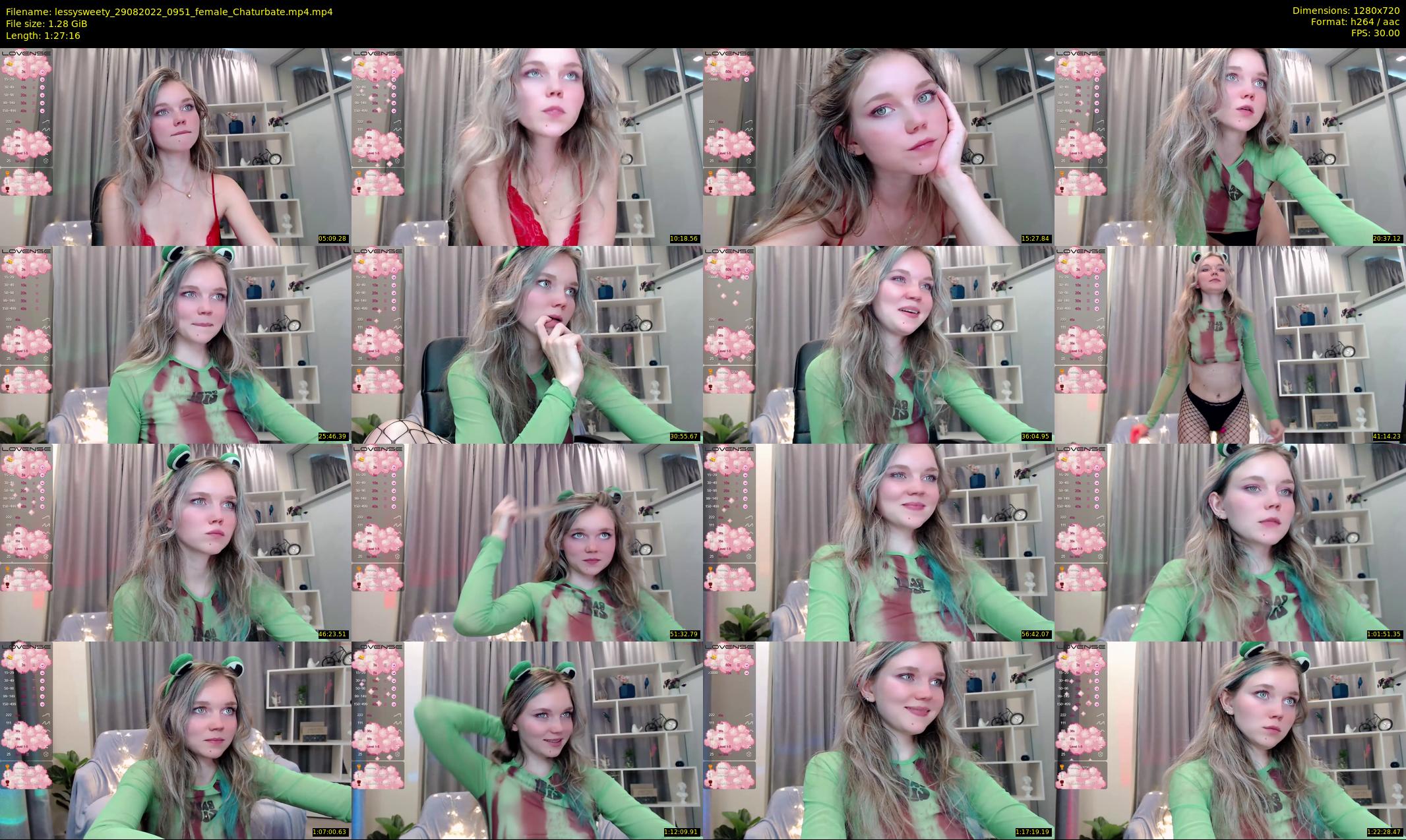 lessysweety — 88 minute Chaturbate female cam show recording, 720p, Aug 29, 2022