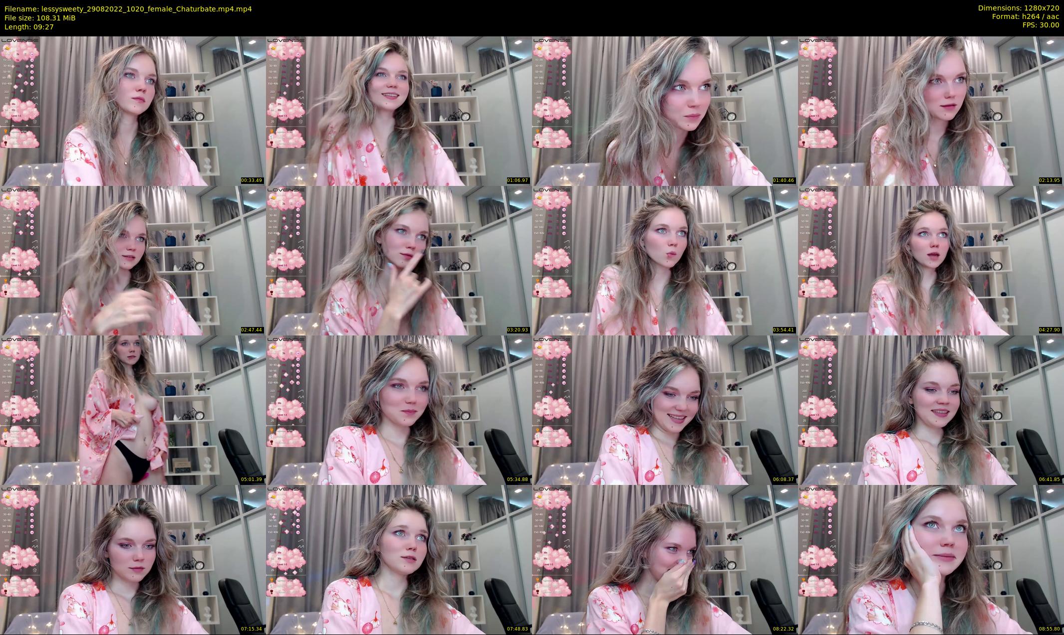 lessysweety — 10 minute Chaturbate female cam show recording, 720p, Aug 29, 2022