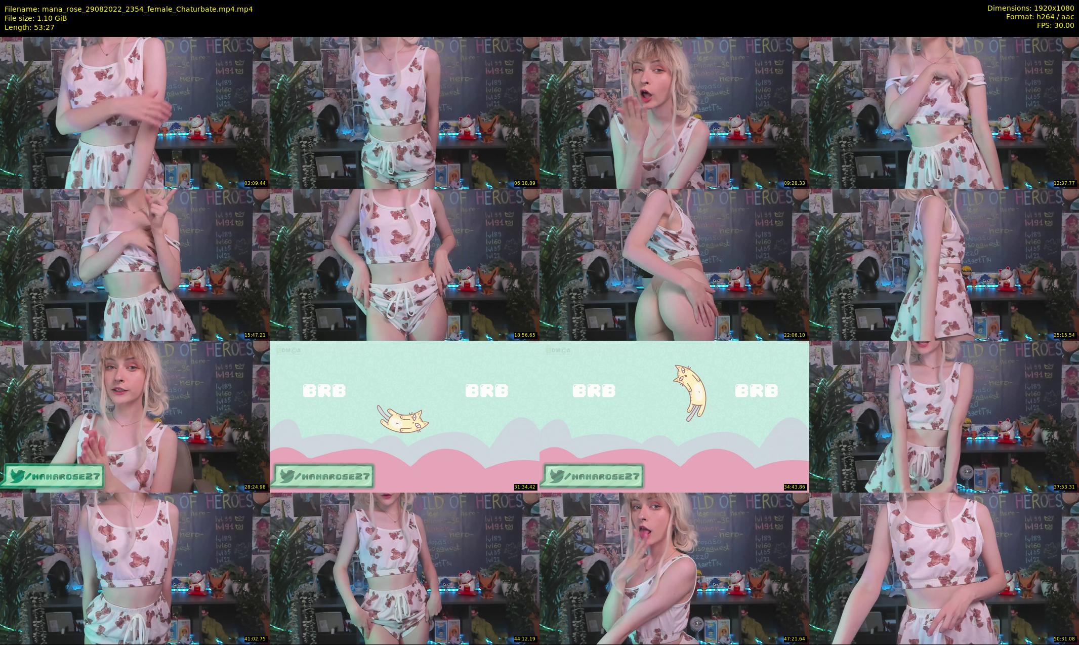 mana_rose — 54 minute Chaturbate female cam show recording, 1080p, Aug 29, 2022