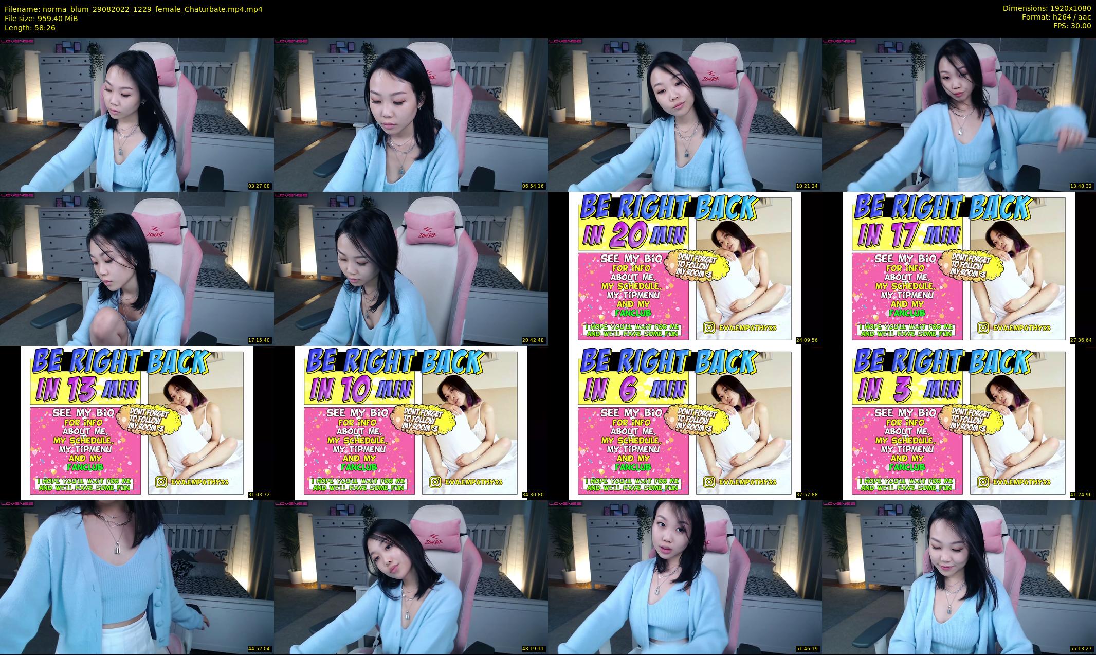 norma_blum — 59 minute Chaturbate female cam show recording, 1080p, Aug 29, 2022