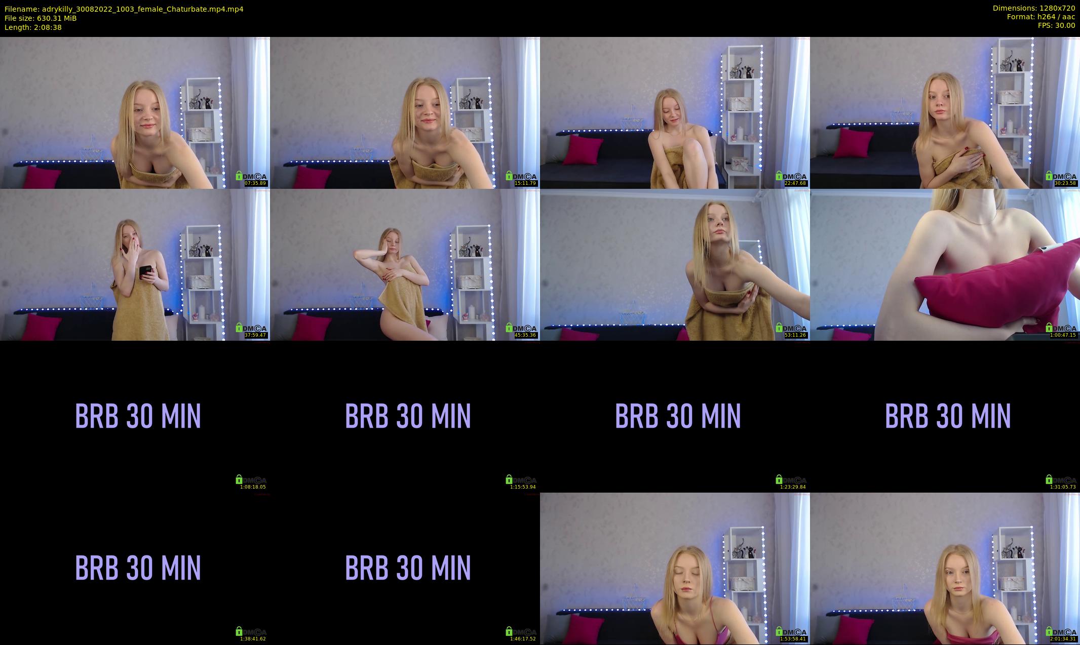 adrykilly — 129 minute Chaturbate female cam show recording, 720p, Aug 30, 2022