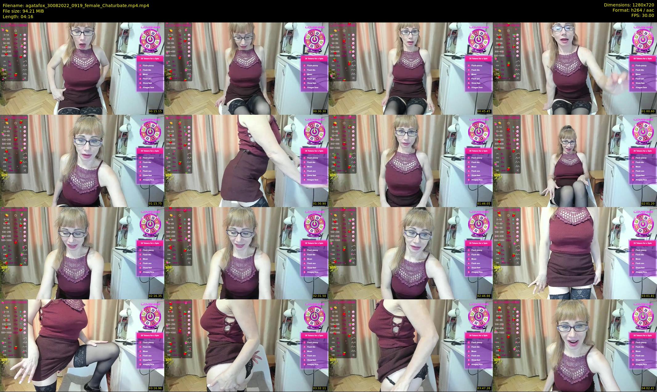 agatafox — 5 minute Chaturbate female cam show recording, 720p, Aug 30, 2022