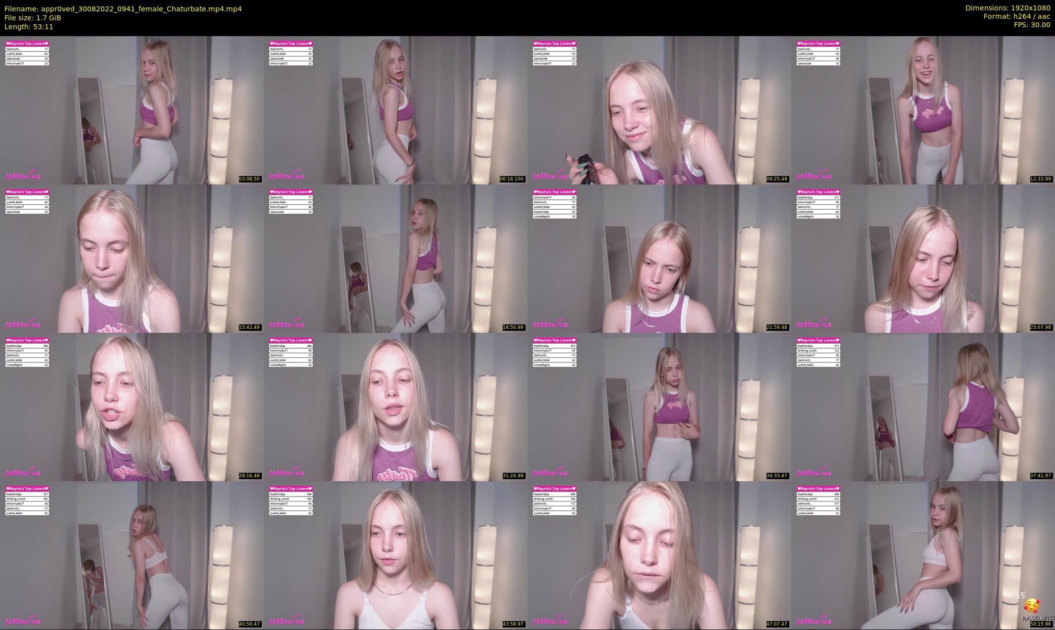 appr0ved — 54 minute Chaturbate female cam show recording, 1080p, Aug 30, 2022